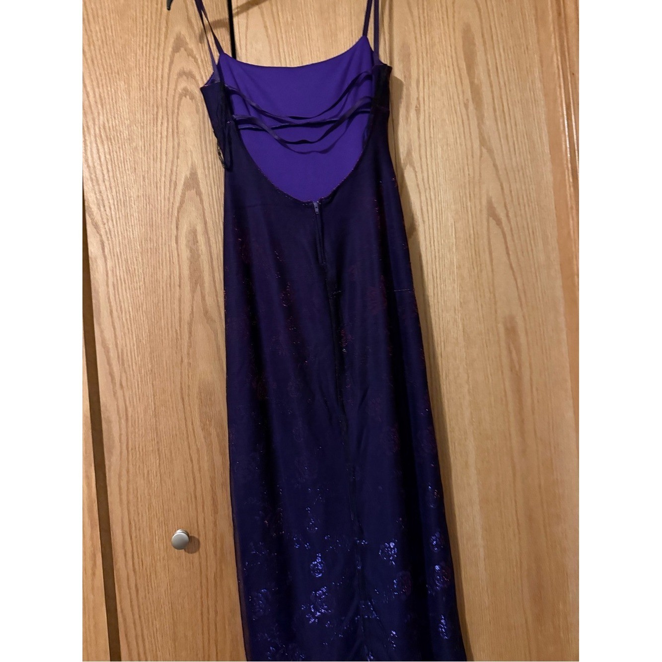 Vintage Color Shift Y2K Steppin Out Red/Purple Slip Dress with Spaghetti Straps