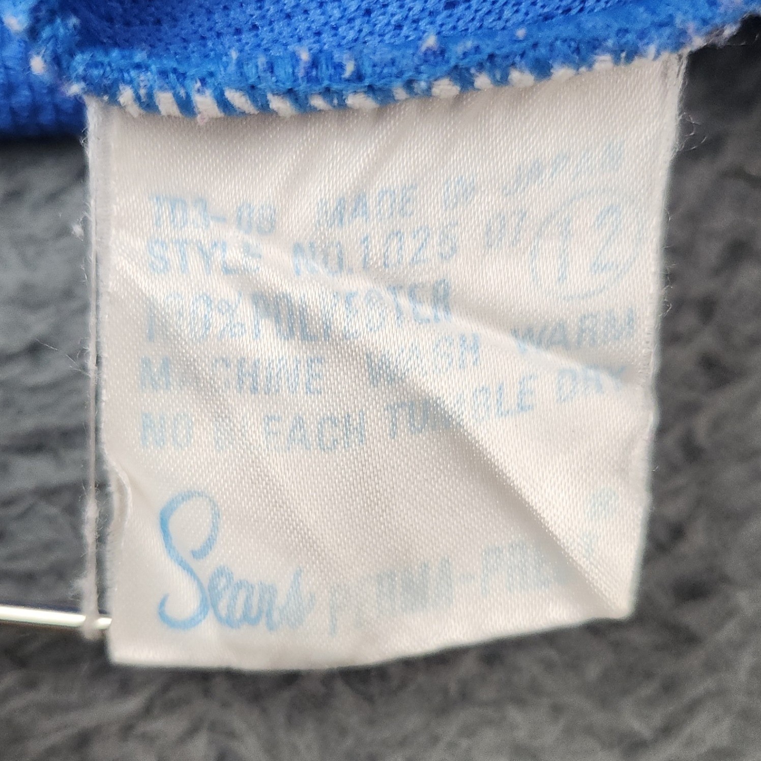 Vintage Sears Blue Double Knit Slacks Womens 12 32×30 Wide Leg Made in USA 70s