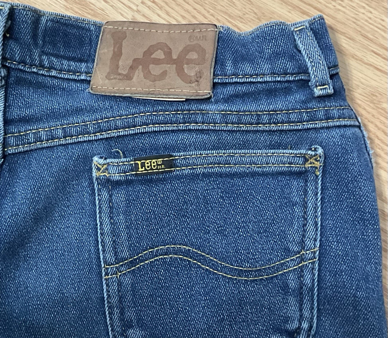 VTG Lee Ms. Rider Jeans Blue Straight Leg Stretch Women’s 20, True 33×25.5