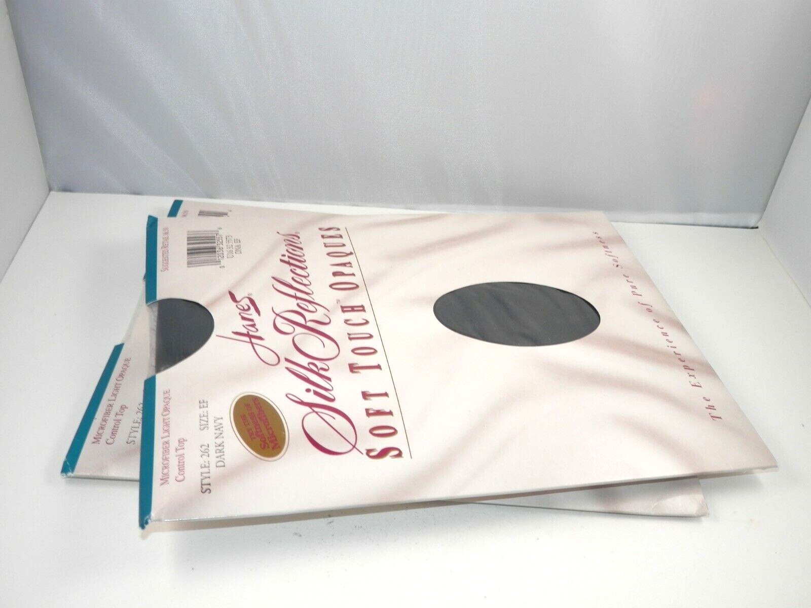 2 Pair Vintage Hanes Soft Touch Opaque Pantyhose Size EF Pearl Navy Microfiber