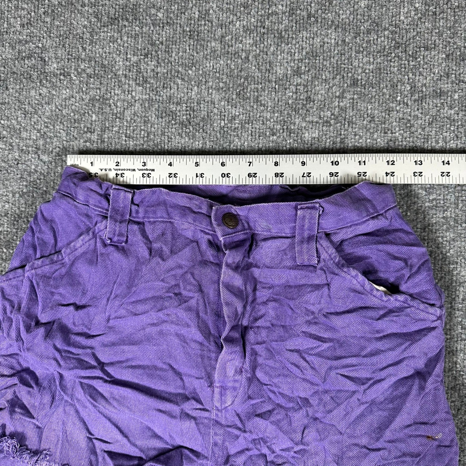 Sears JR Bazaar Shorts Womens Size 13 Purple High Waisted Denim Frayed Hem