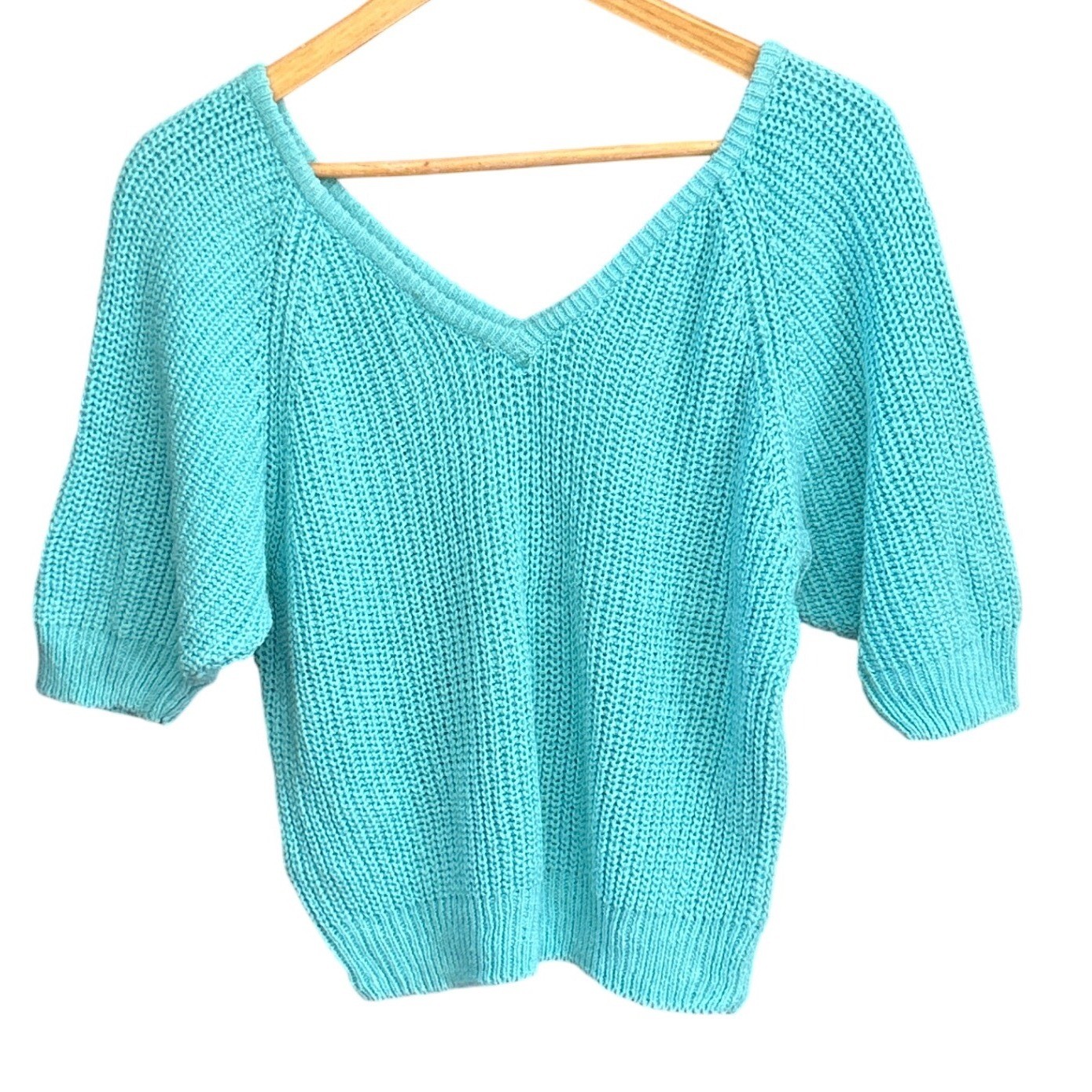 Vintage Charlayne New York Knit Sweater Coastal Mermaidcore Aqua Turquoise M