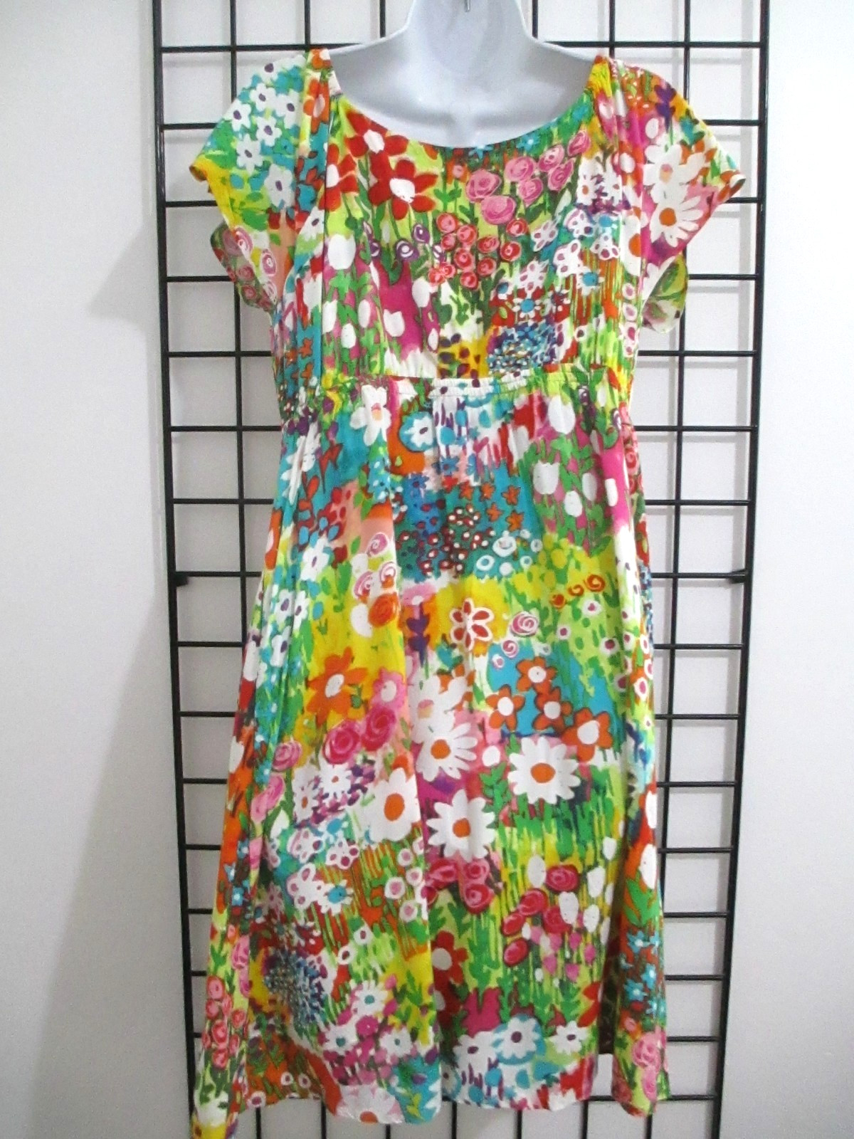 « VINTAGE » JAMS WORLD 🌸 LARGE== FLORAL / SPRING FLOWERS PATTERN DRESS