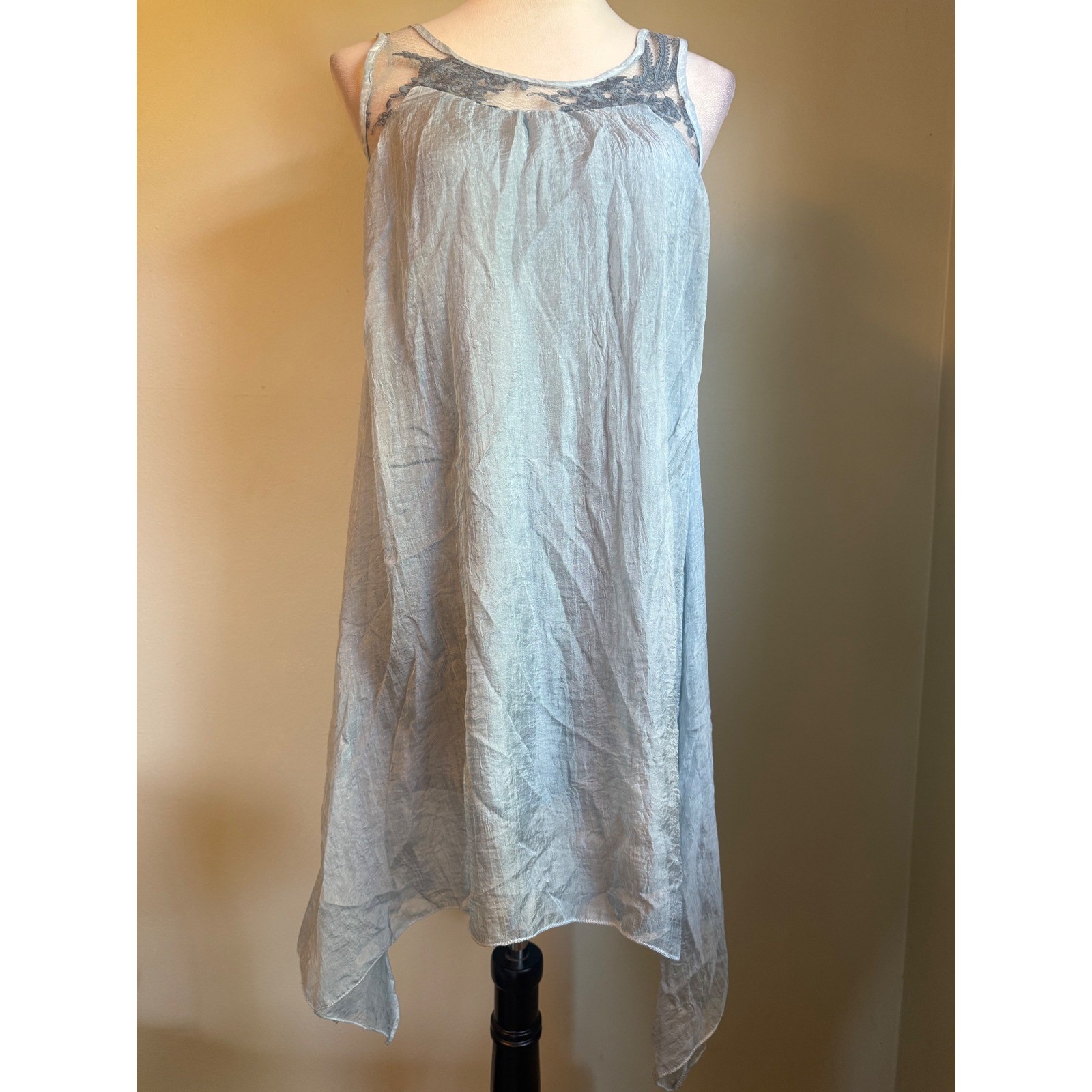 Nostalgia Blue Embroidered small boho flowy fairy whimsi romantic lace y2 dainty