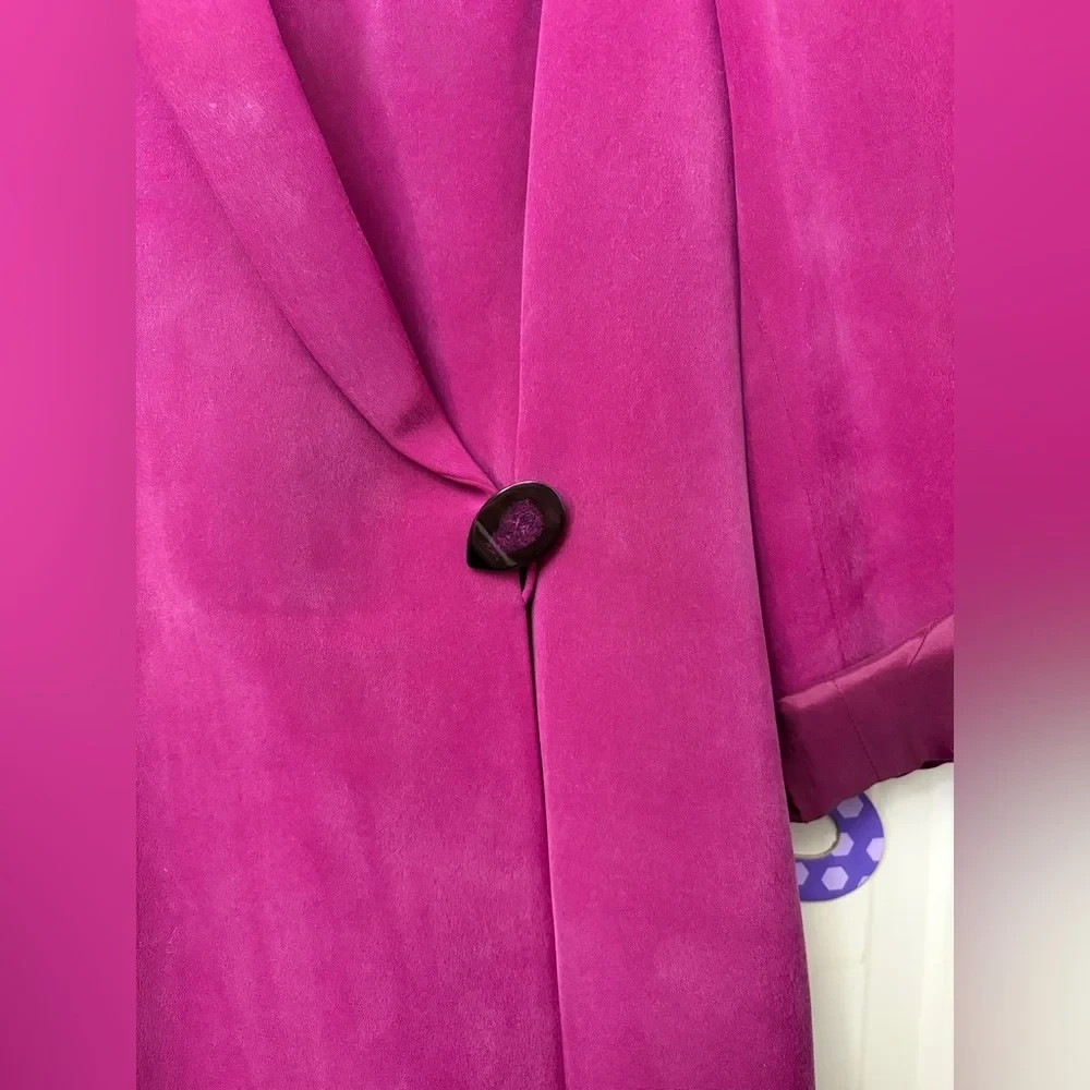 Dana Buchman Vintage 80’s 100% silk structured Jacket Dress Fushia 6