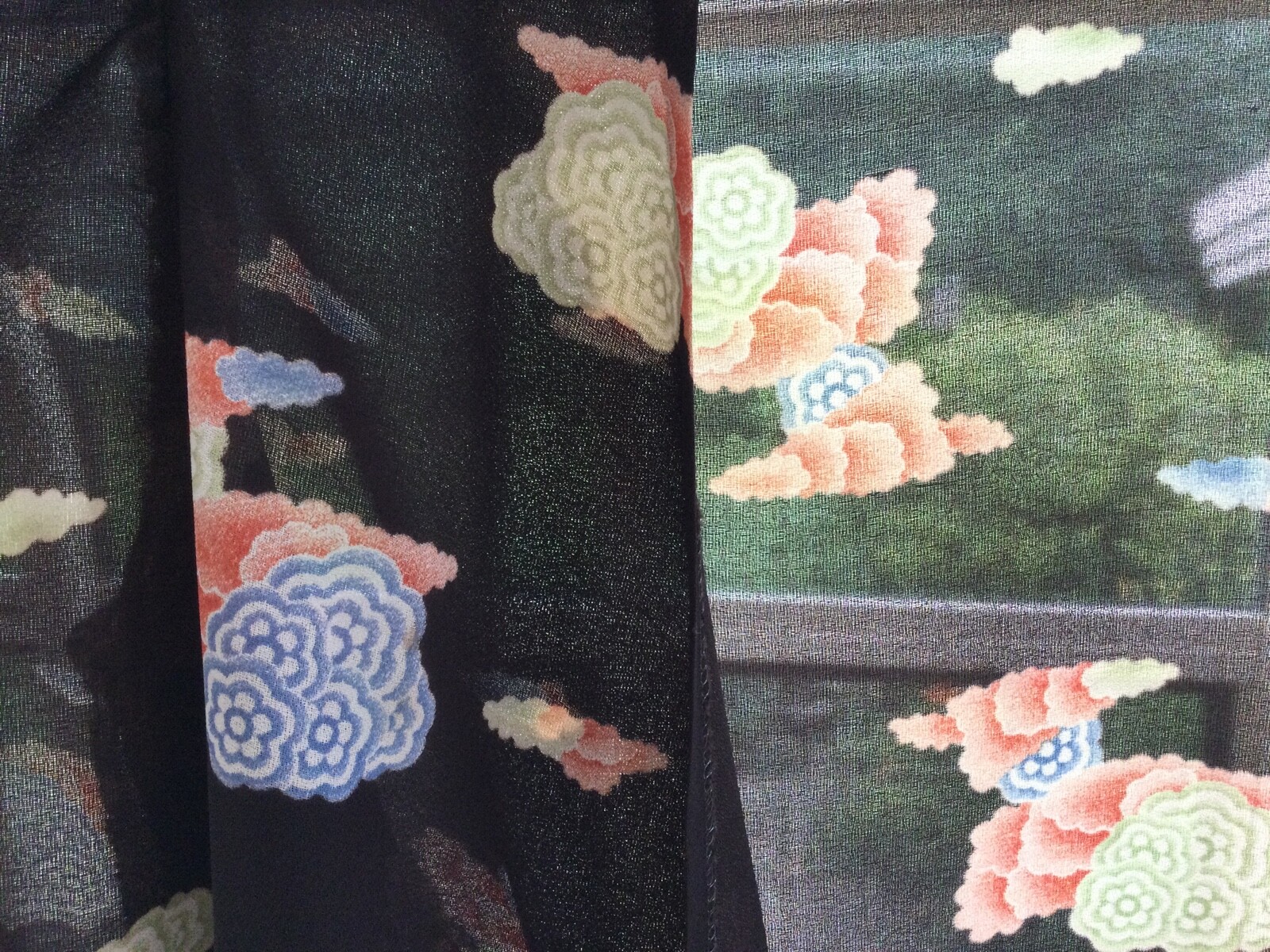 Vintage 1960&rsquo;s Kenzo Cloud Print Wrap Blouse and Skirt