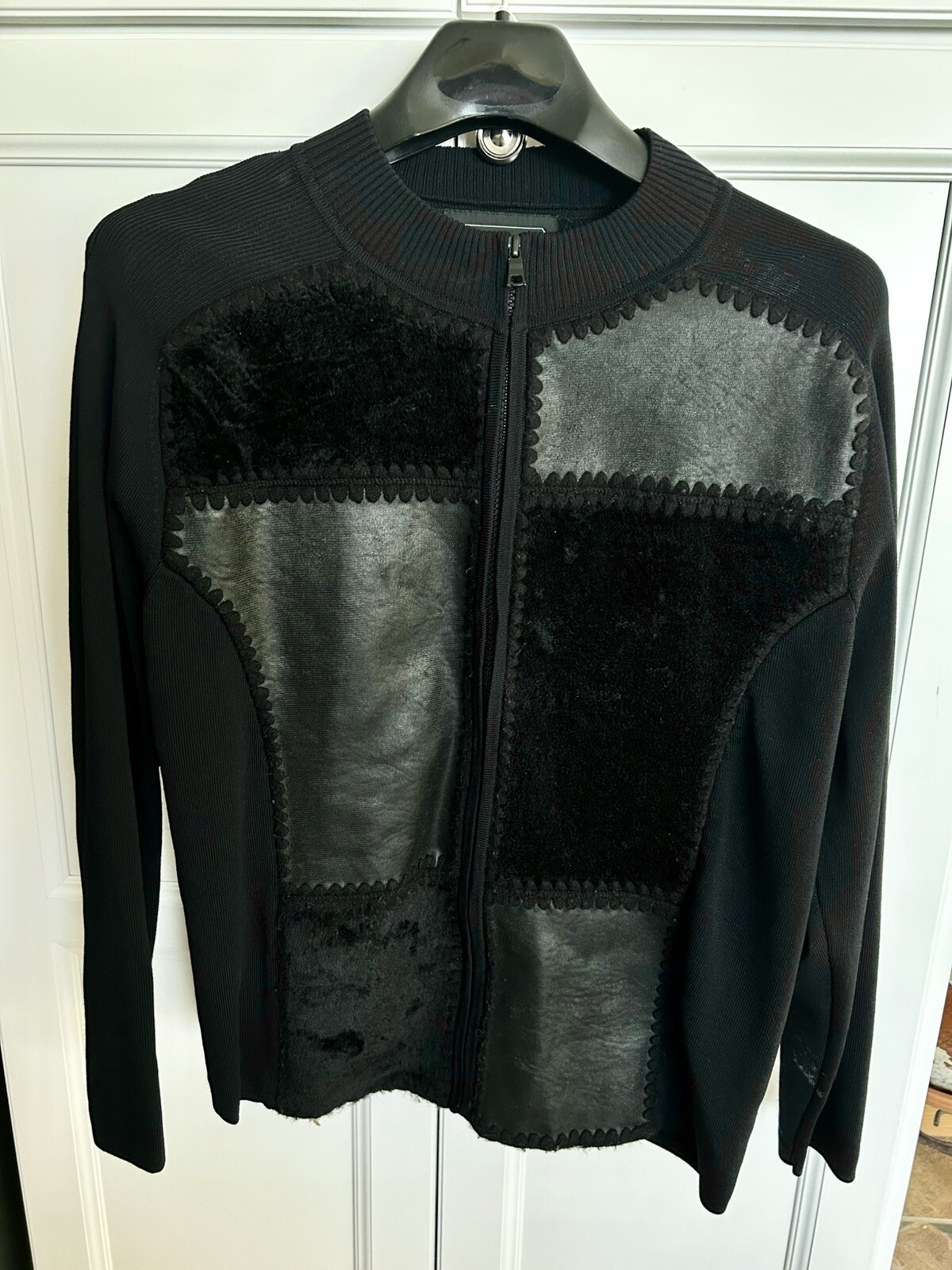 Vintage 70’s Rochelle California Full Zip Black Cardigan Size M