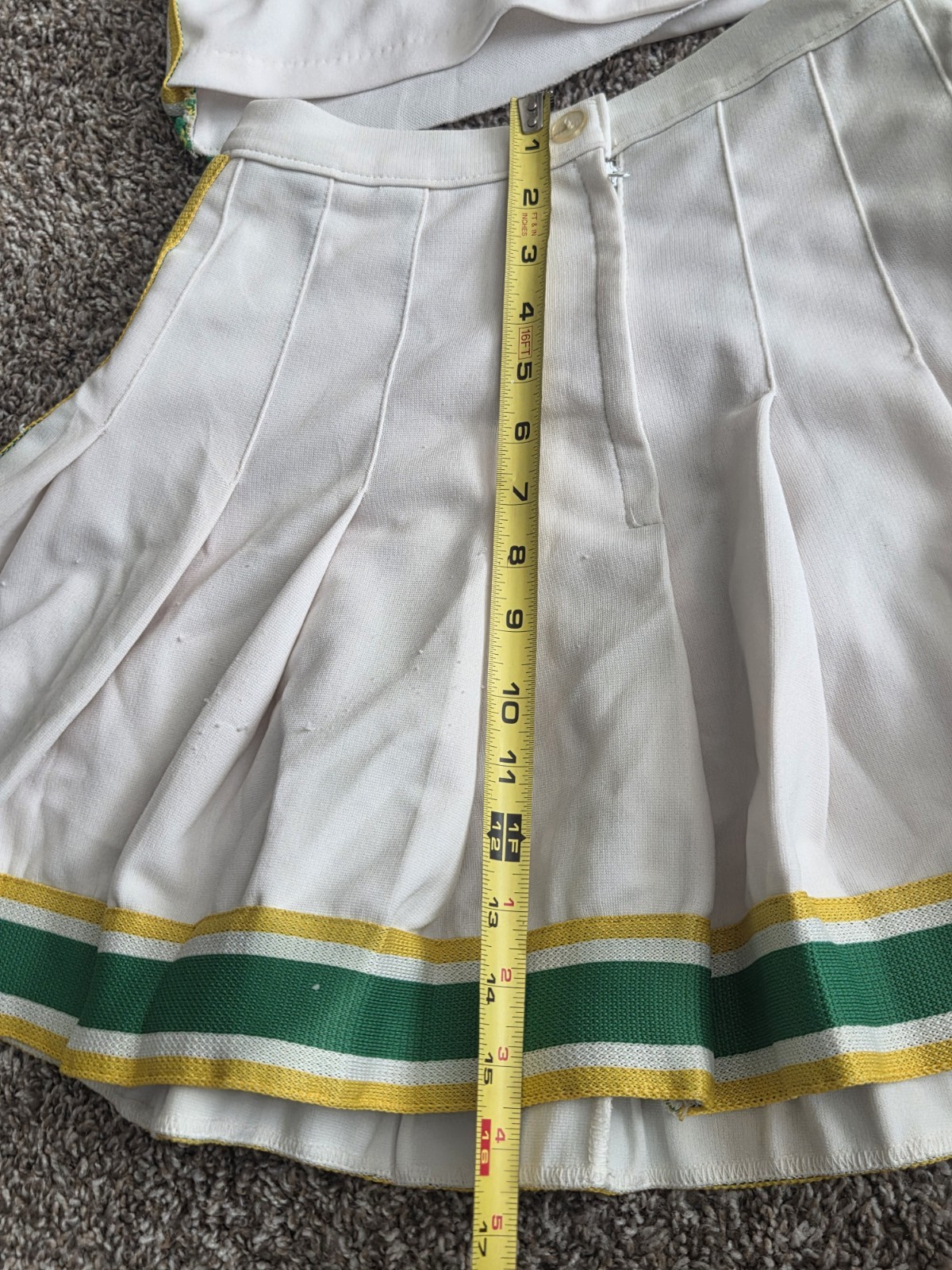 Vtg 70s 80s Dehen Knitting Co Cheerleader Skirt Sz 13 & Top Sz 36 USA Polyester
