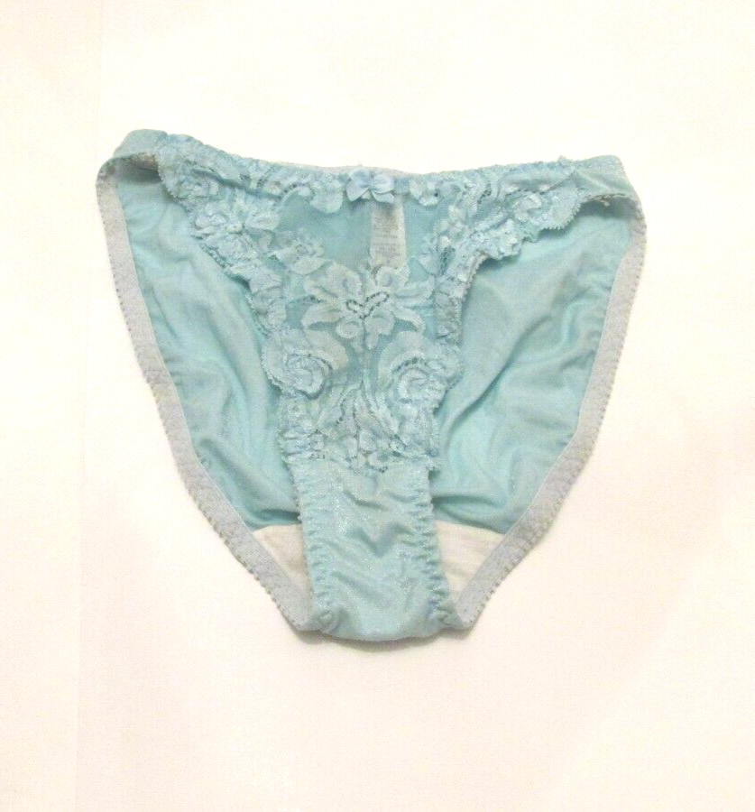 2pc Kellwood Shimmer Nylon Chantilly Lace Demi Bra 32B Bikini Pantie S USA made