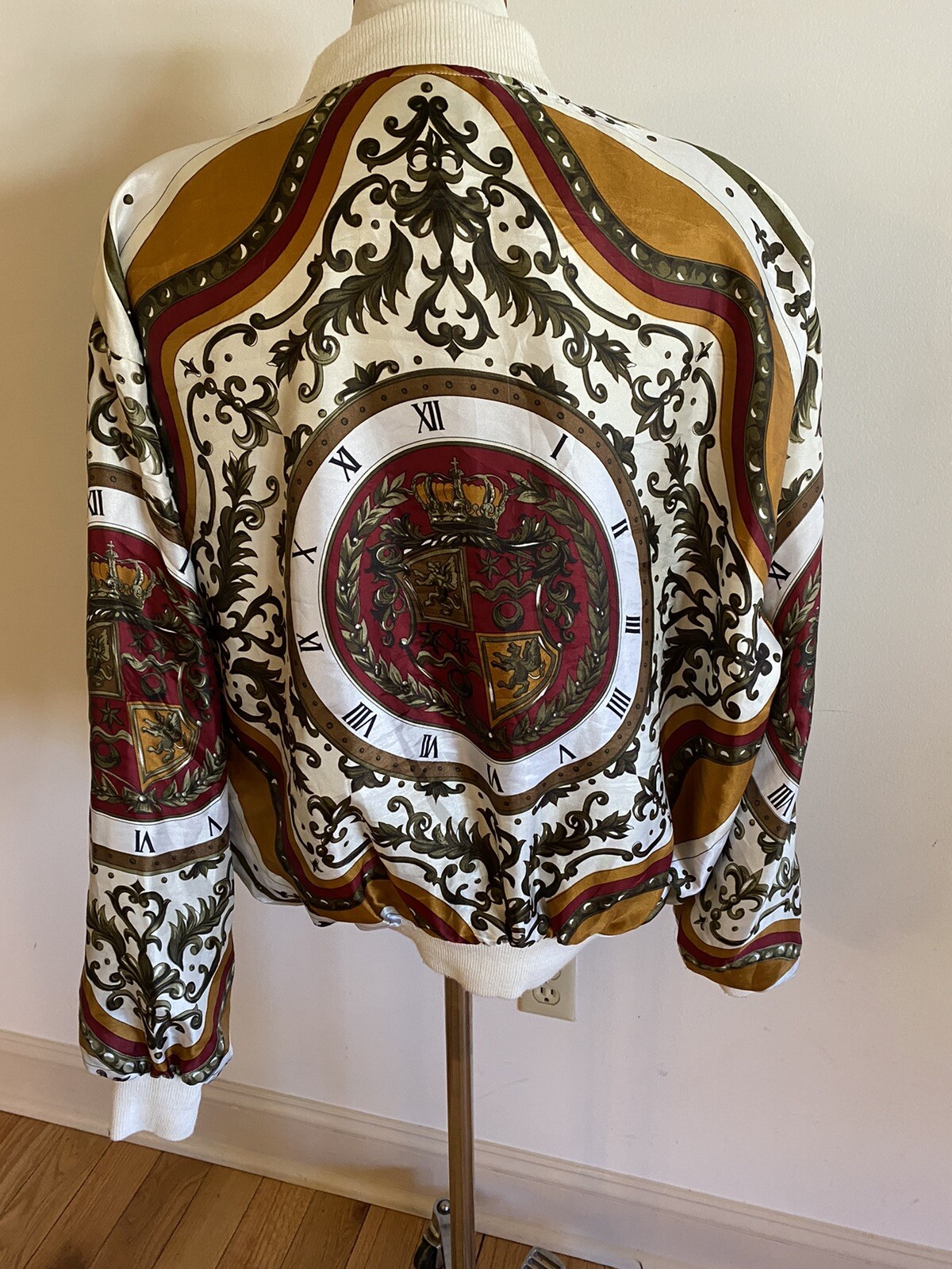 Vintage Silkworms bomber style jacket clock Unique Wmns M Oversized Lined 90’s