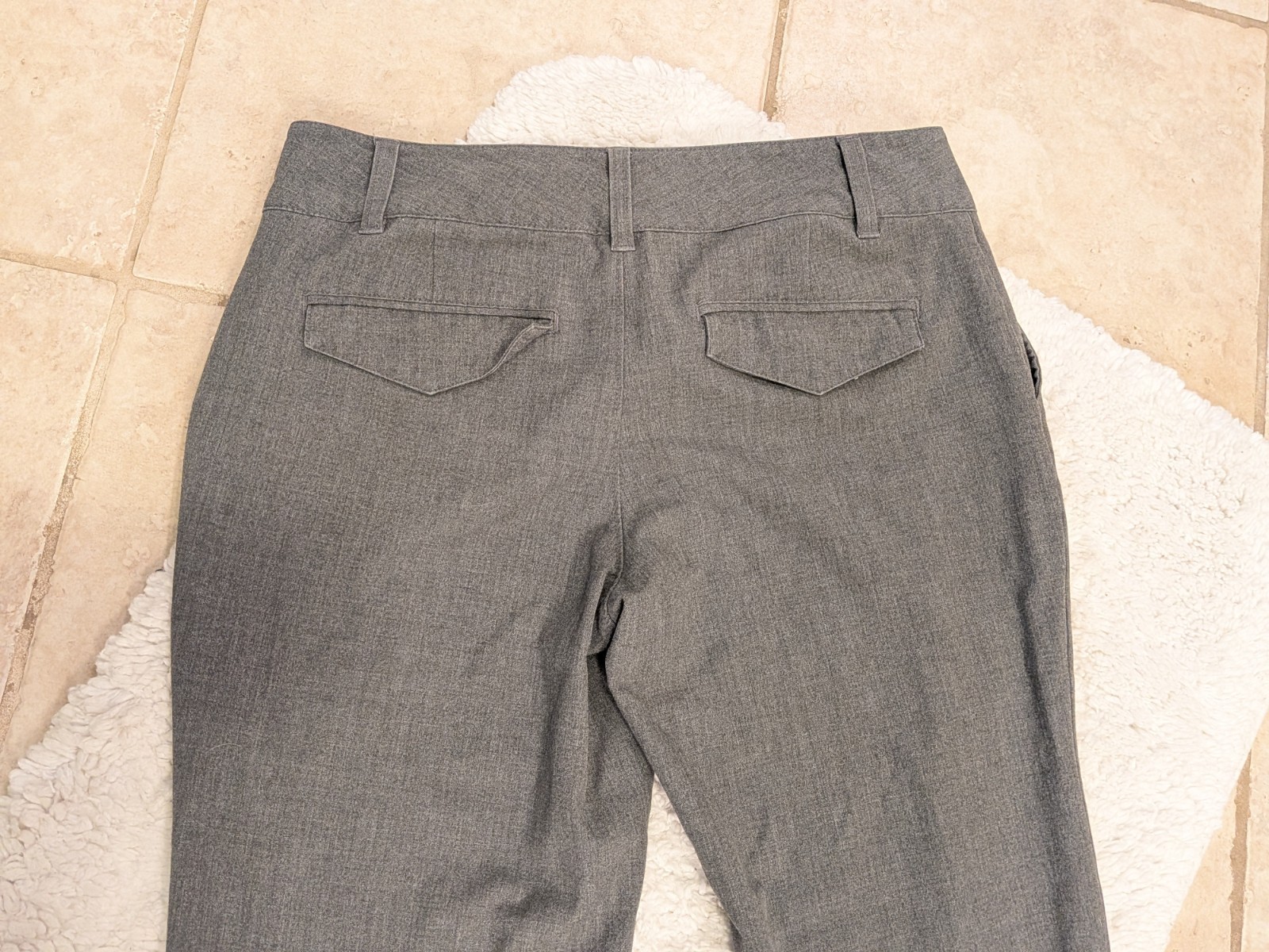 Vintage 2006, low rise gray slacks, Women 8. 32 in Waist. 9 in Rise. 30 inseam.