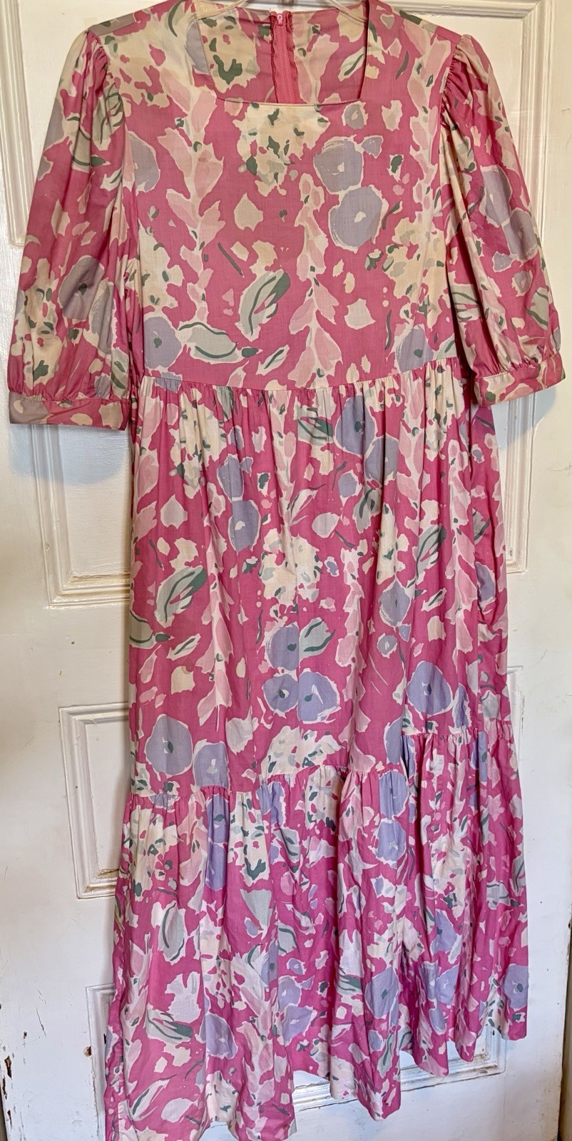 80s Pink Laura Ashley Maxi Rare Print