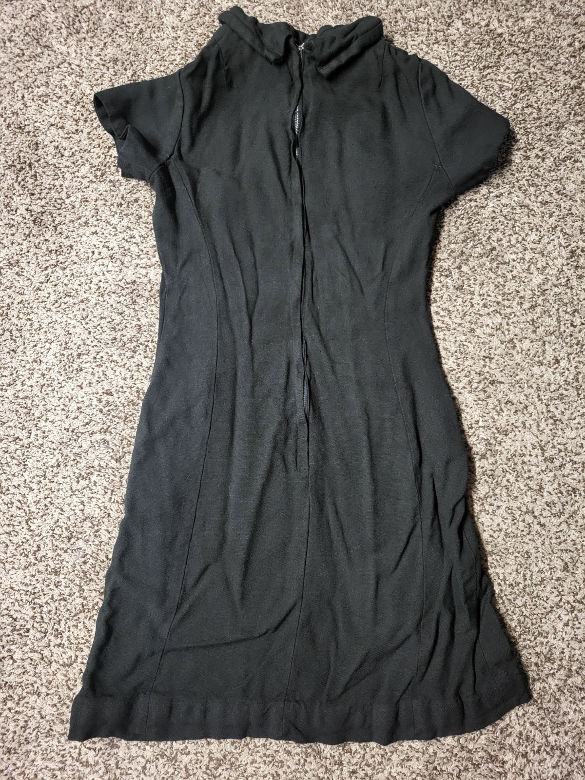 Vintage Black Dress Wilshire Boston Rayon Crepe Bodice