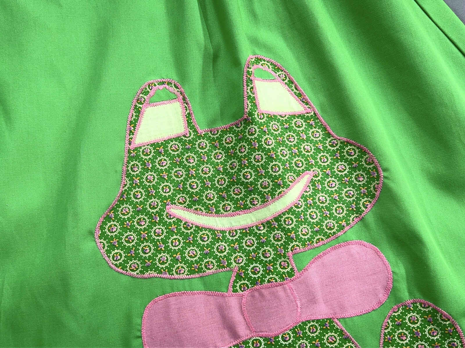 VTG RARE ALFREDO&rsquo;S WIFE BOHO PATCHWORK APPLIQUE FROG WRAP SKIRT KITSCHY