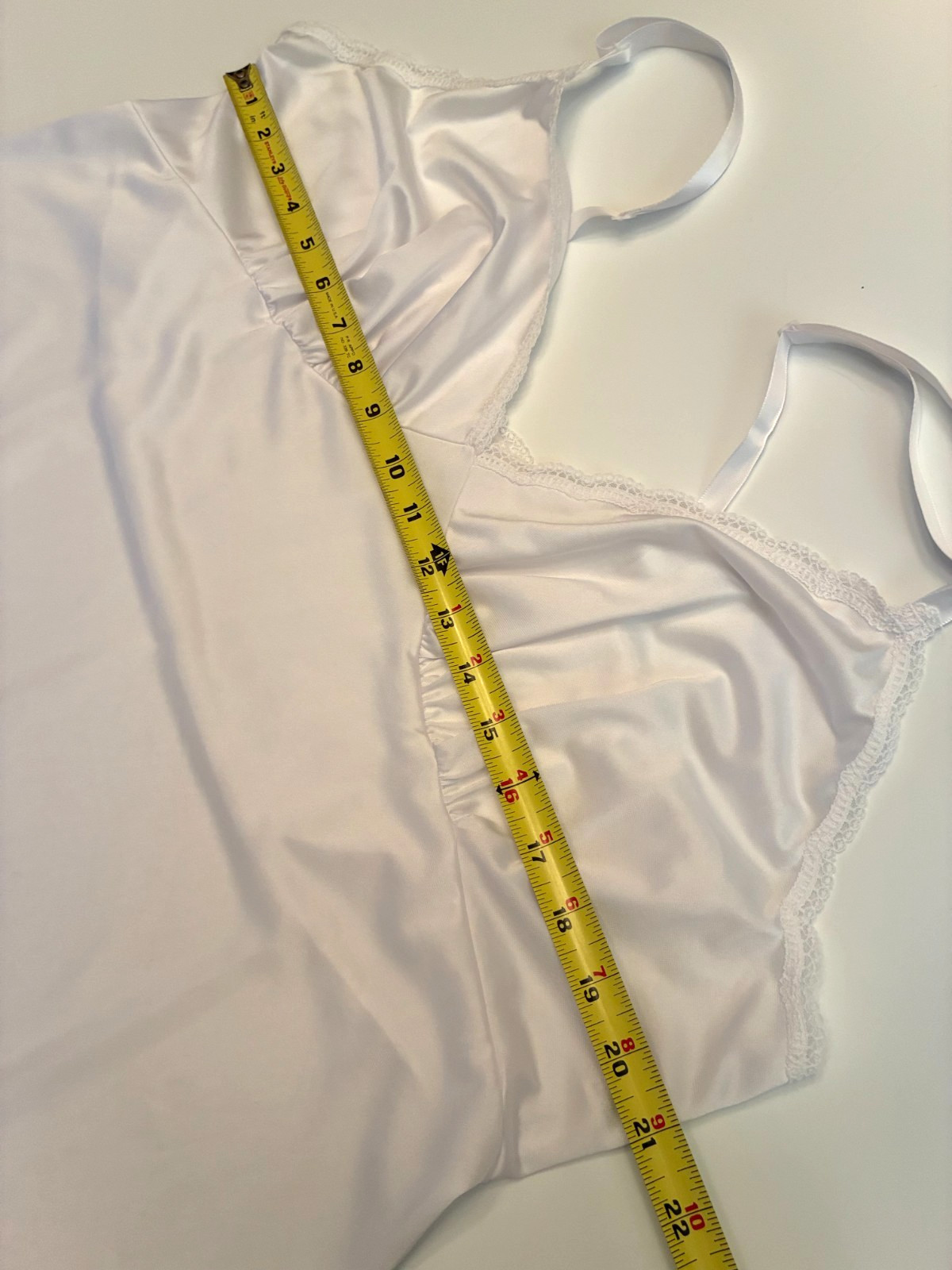 Vintage SHADOWLINE FULL SLIP Plus Size 46 White Sheer NYLON Lingerie Vixen READ