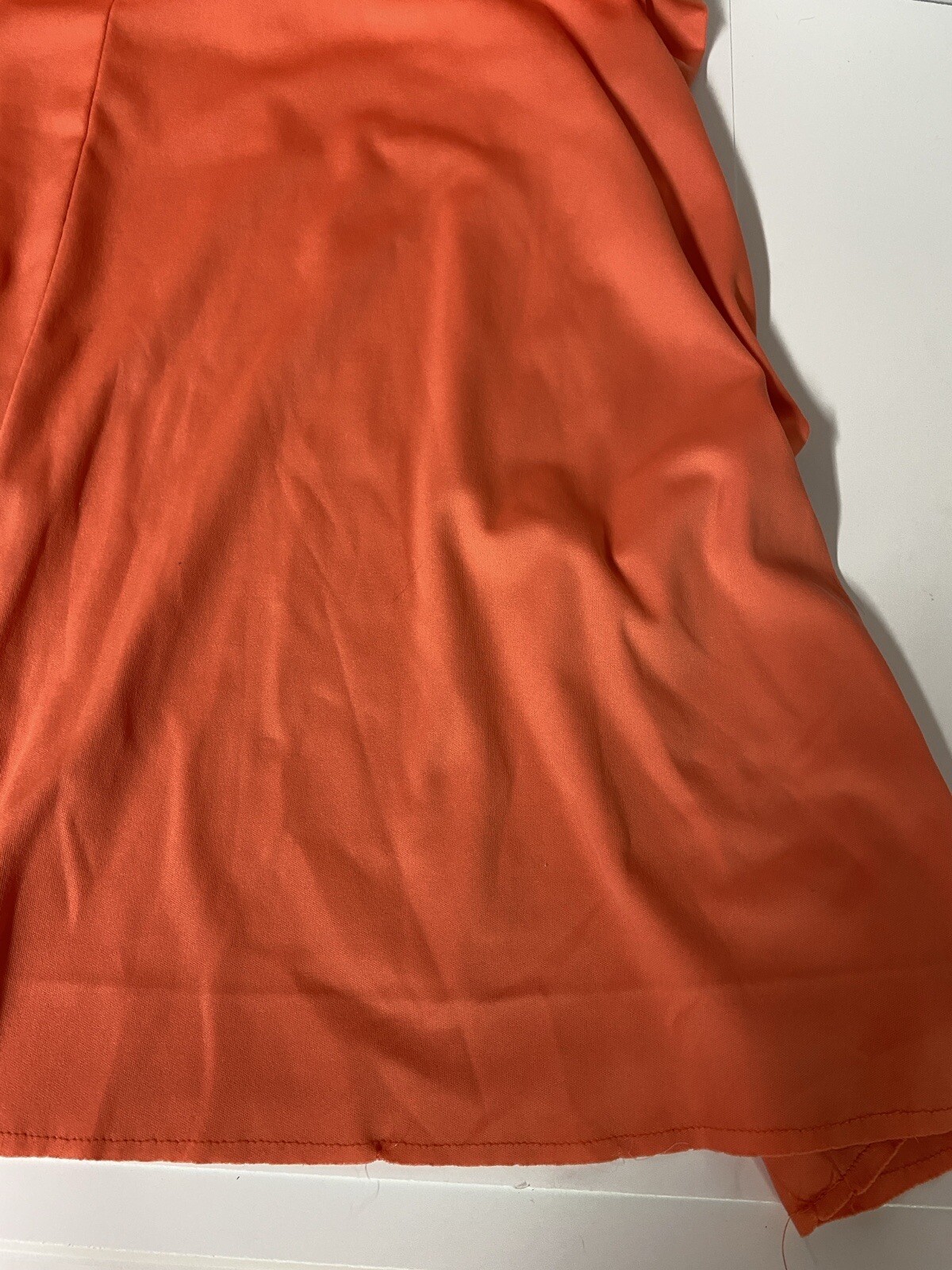 Anne Fogarty 1970s Orange Peek A Boo V-Neck Sleeveless Dress Size 12