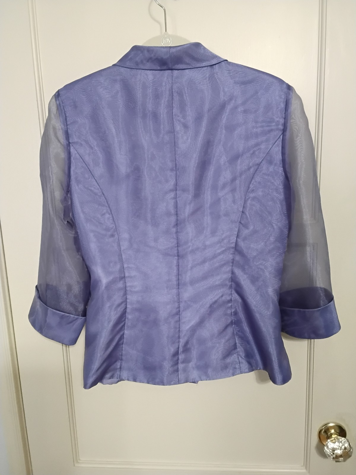 Alex Evenings Blouse Top Blue/Lavender Tie Belt Large