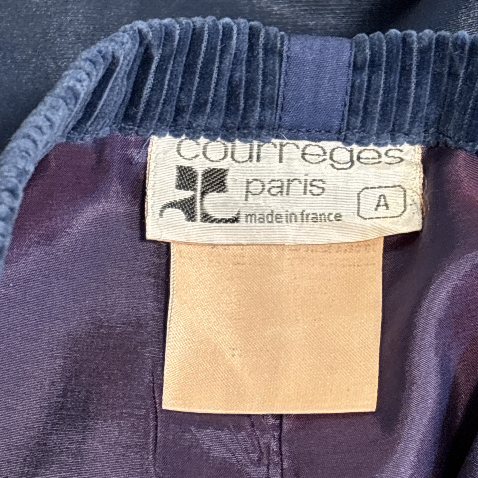 Vintage Courreges Zip Lined Cardigan/Jacket, Roll Neck Swtr, Skirt, Gloves & Hat
