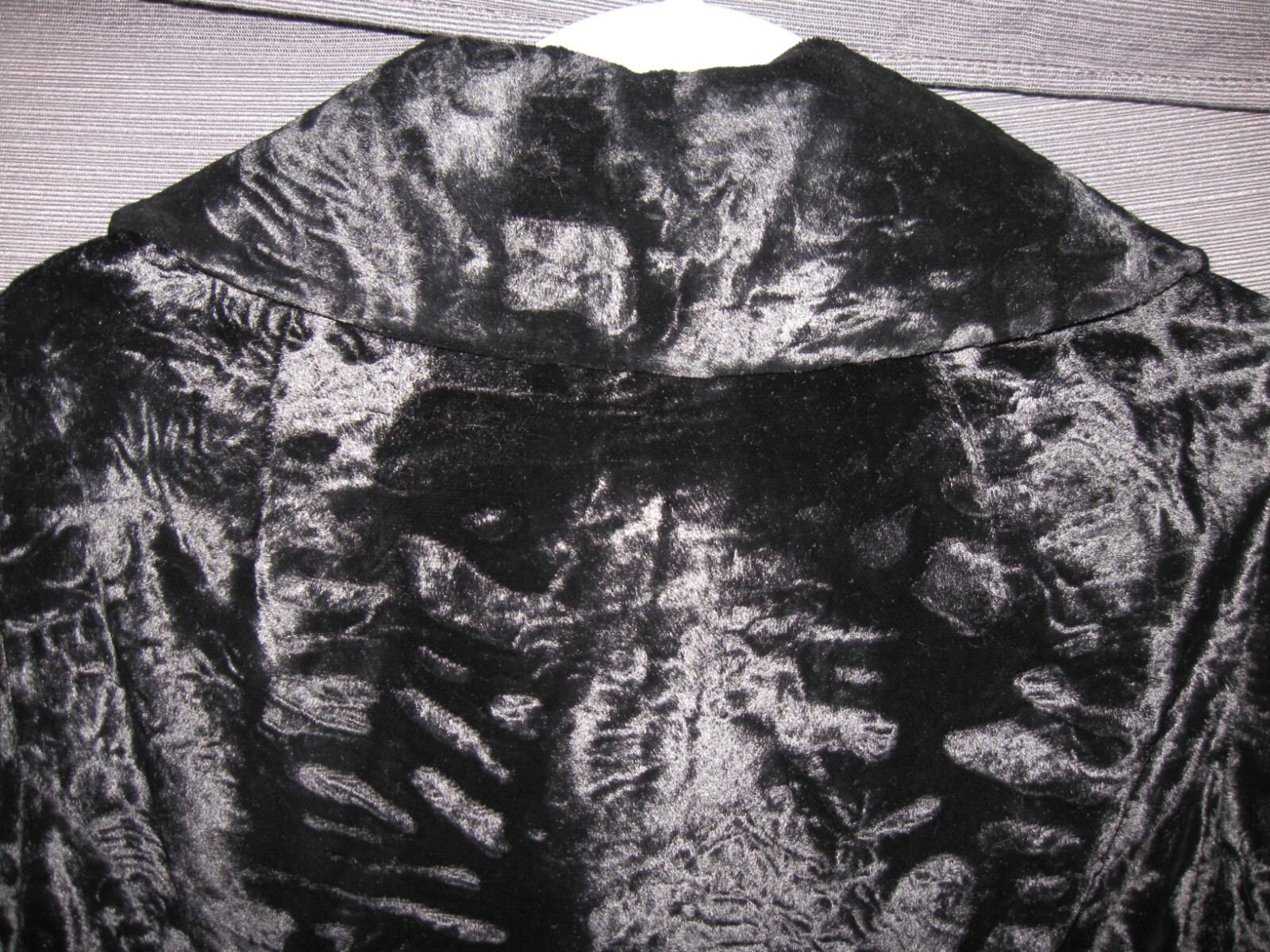 Vintage 1960&rsquo;s Black Crushed Velvet Coat Montaldo&rsquo;s & Borella Sportowne England