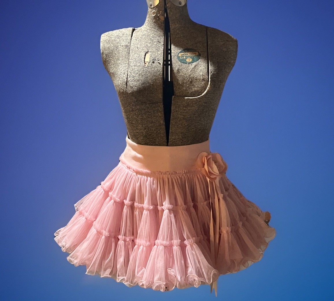 Pink Fluffy Petticoat Square Dance Rockabilly Tutu Size Medium
