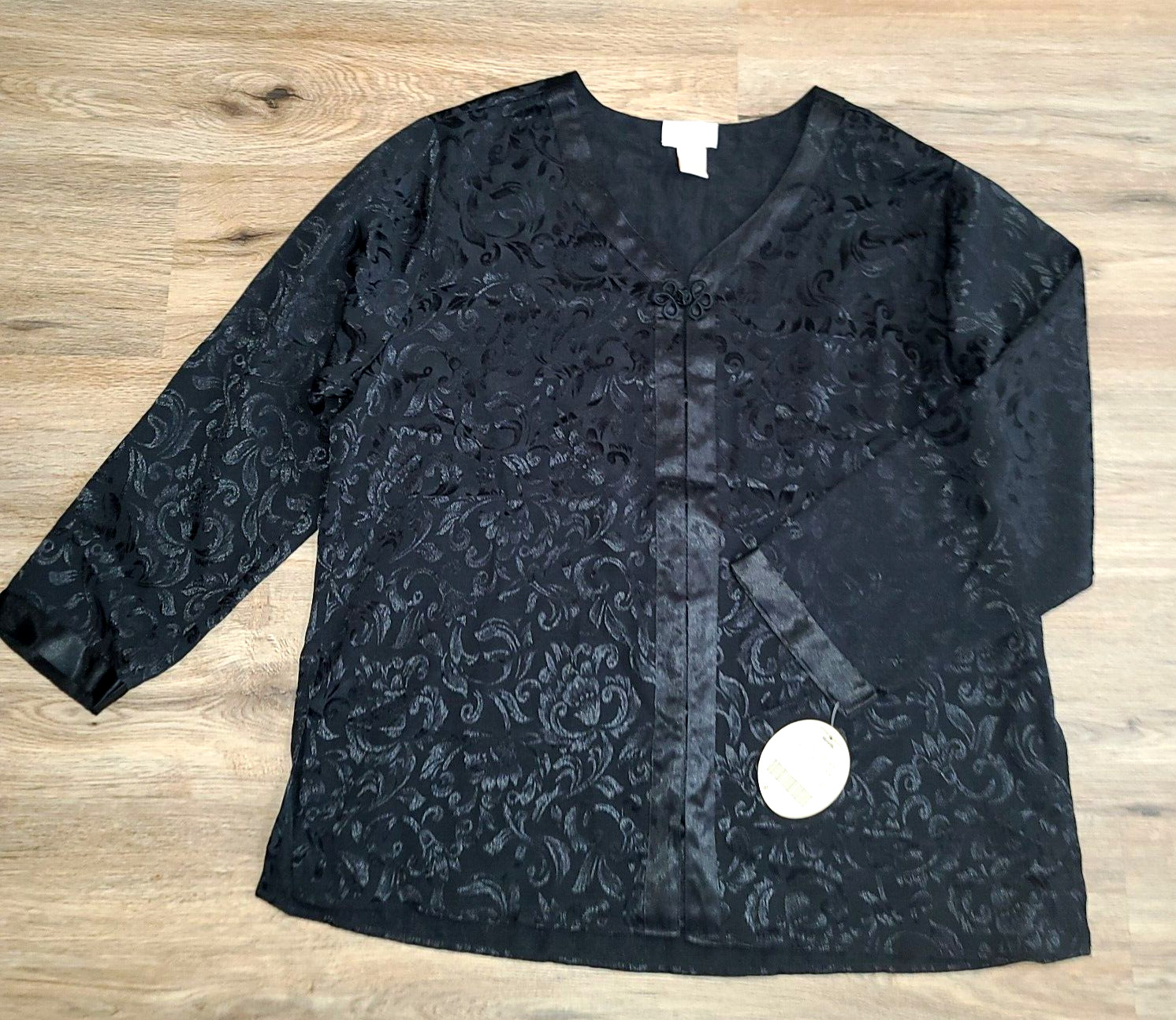 Vtg NWT Inner Most size L Top Long sleeve Sleep Satin Shirt Jacket