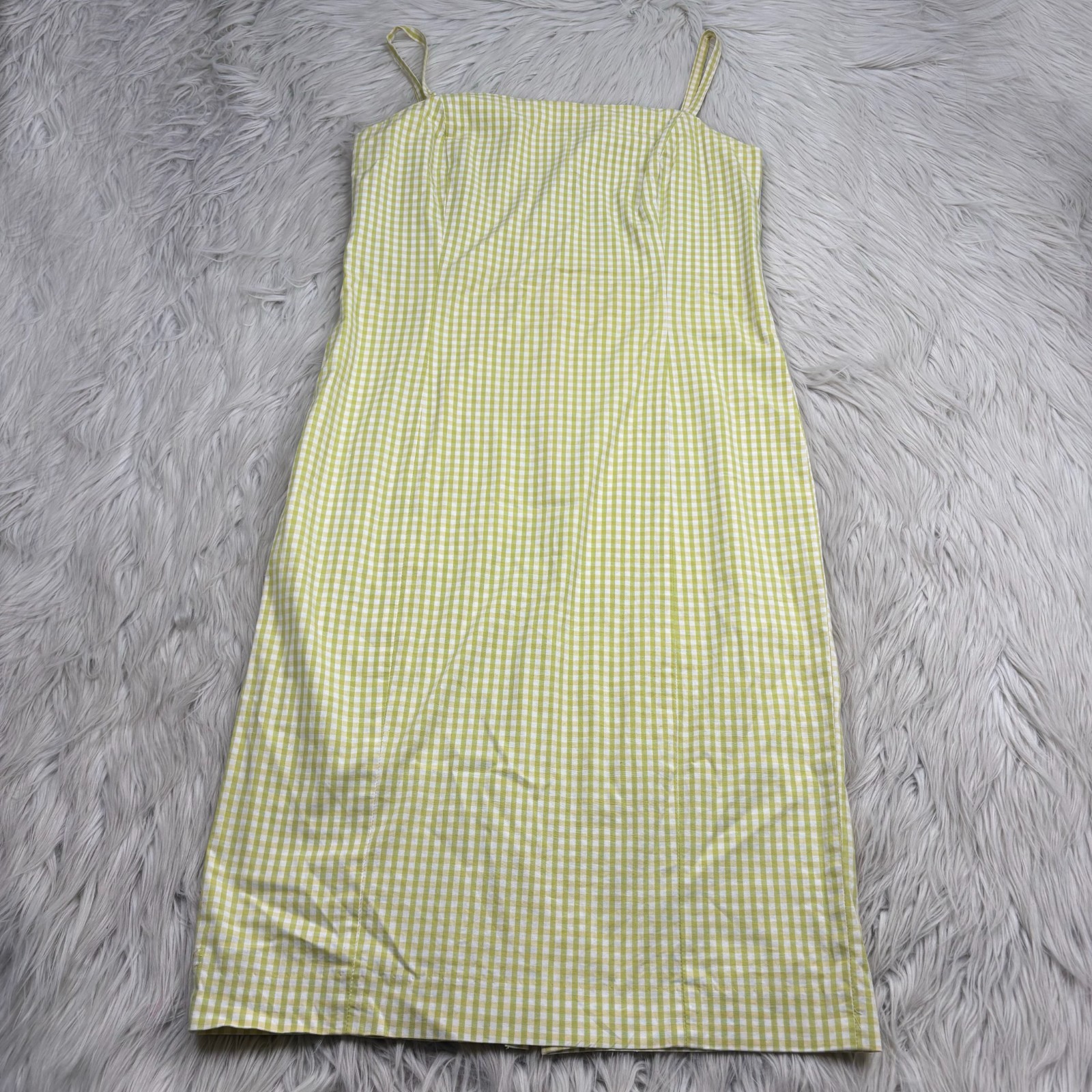 Vintage 90&rsquo;s Jones & Co Women&rsquo;s 6 Gingham Square Neck Sheath Dress Preppy
