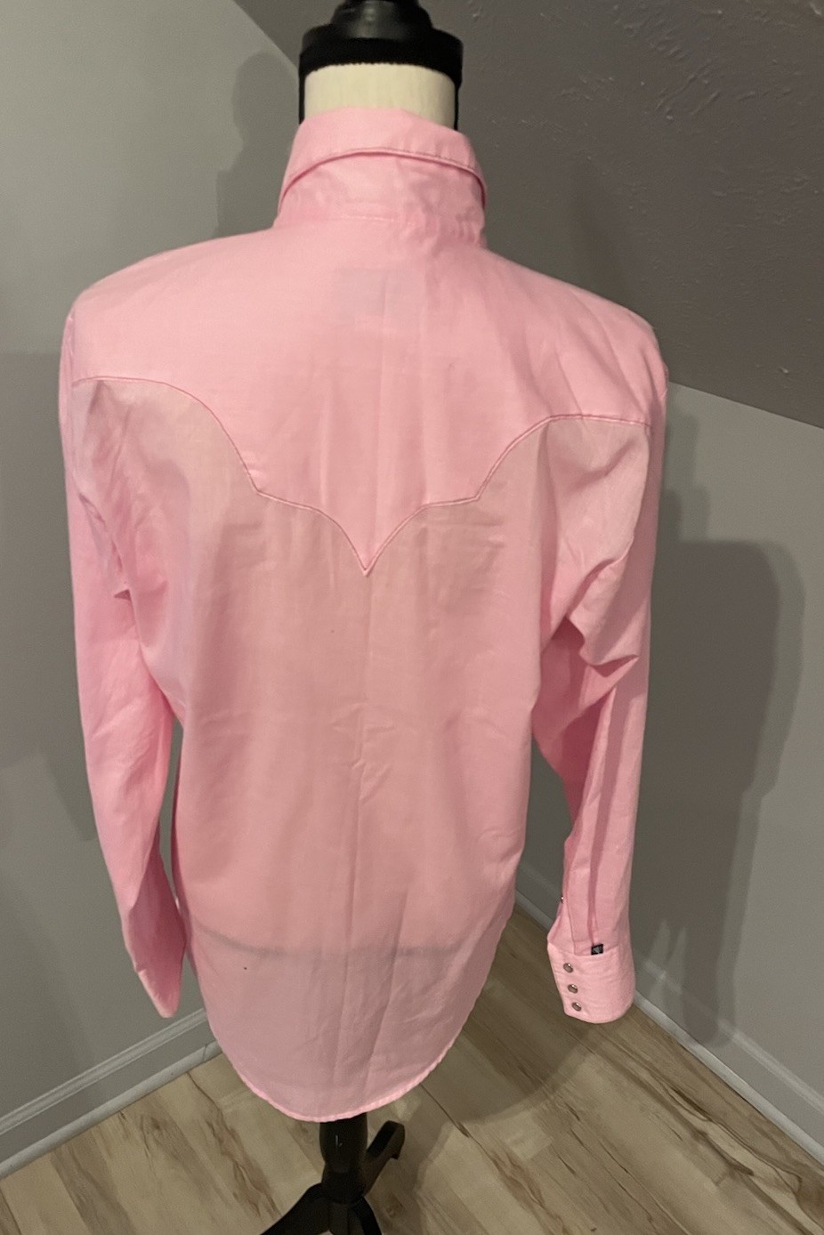 Vintage Rockmount Ranch Wear Snap Blouse Size 16 Western Polka Dancers Pink USA