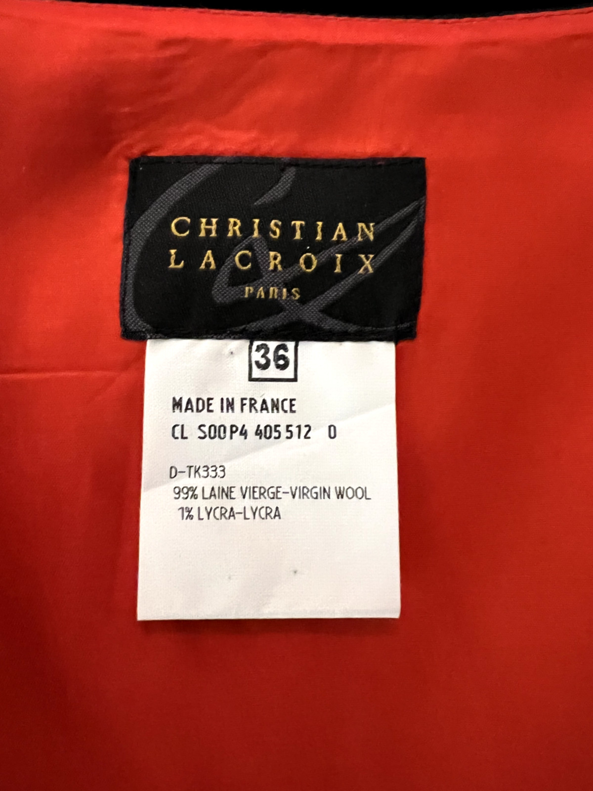 Vintage Christian Lacroix 1990s Black Asymmetrical Skirt Size 36