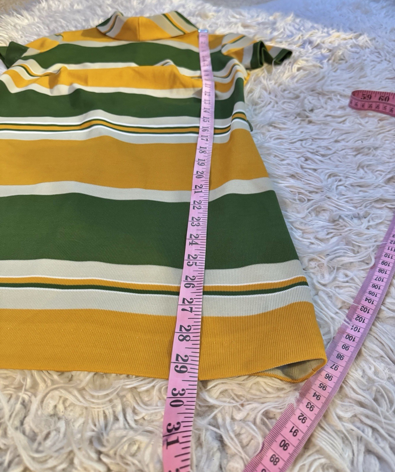Vtg Micro Mini Toni Todd Hi Neck Stripe Colorblock 60s Dress Polyester XS S Mod