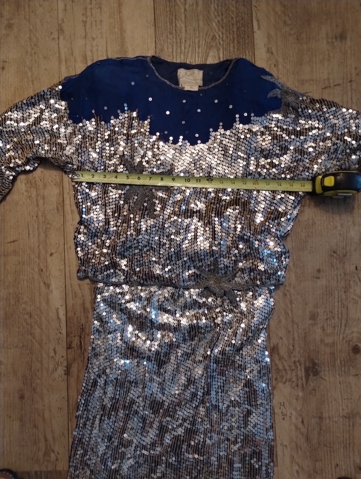 Vintage Lemieux Silver Sequin 2-Piece Skirt Set Art Deco Beaded Evening…