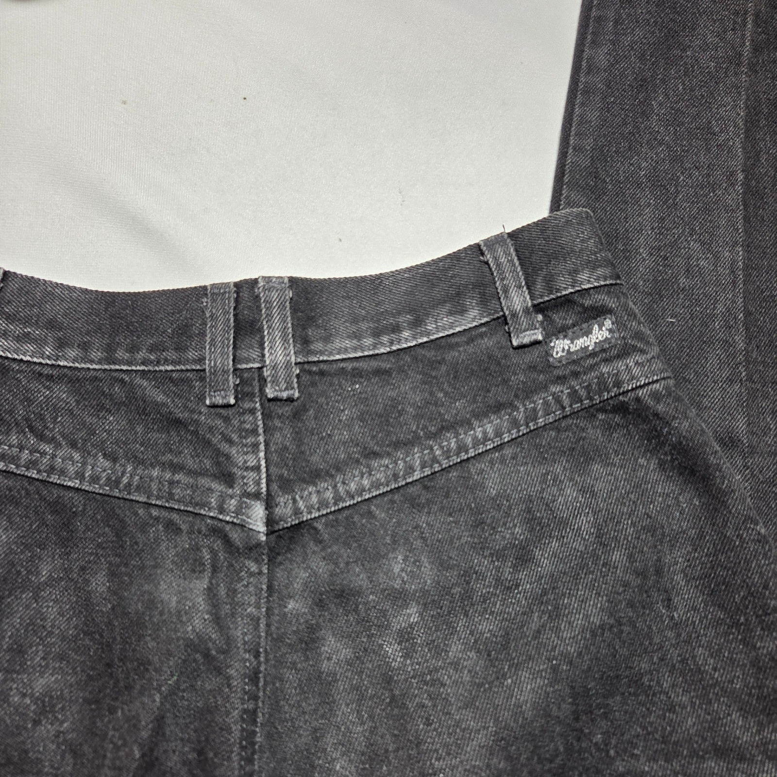 Vintage Wrangler Double Knee Jeans Black High Waisted Made in USA 25×31 Denim