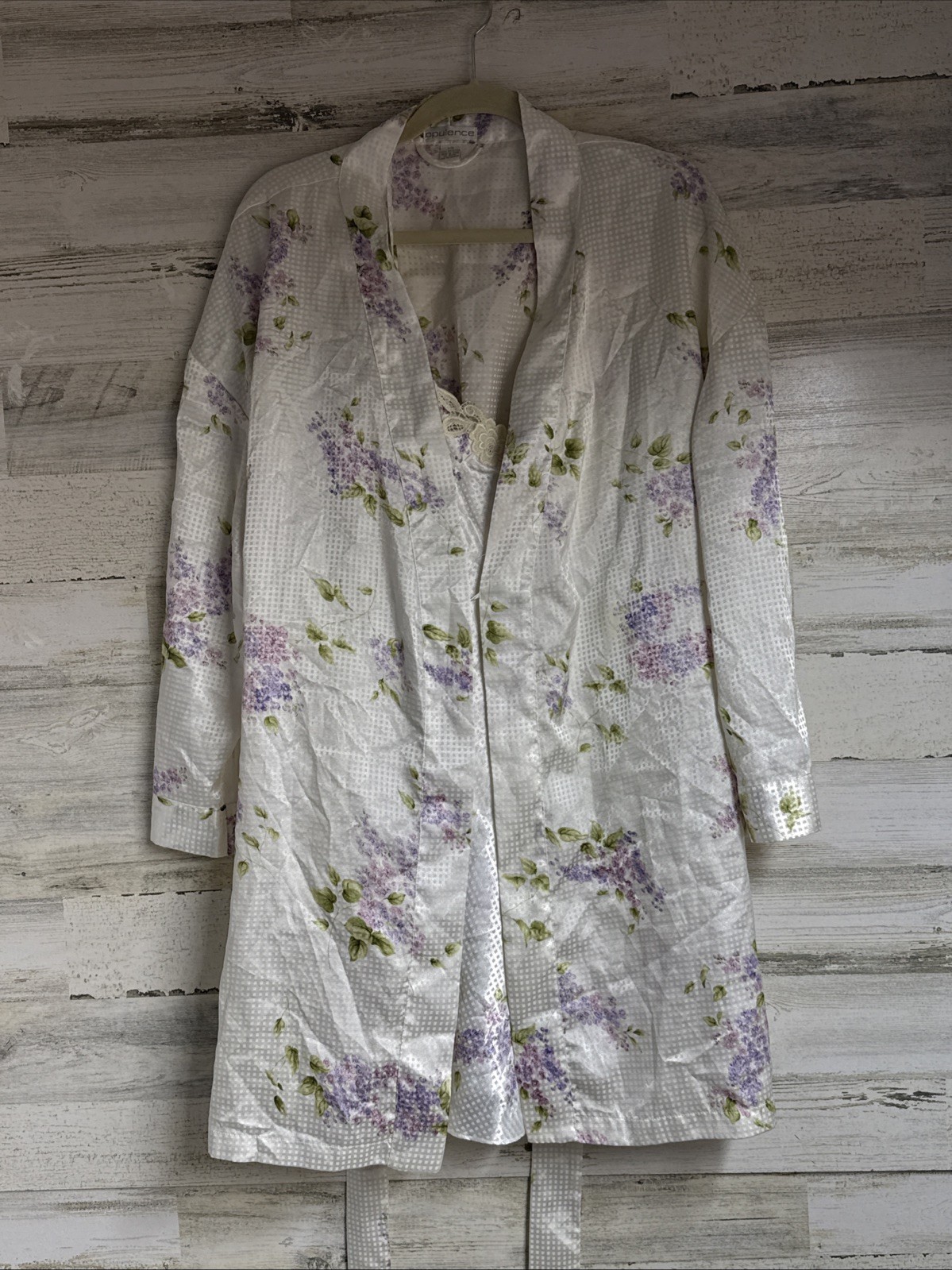Vtg. Opulence Floral Robe And Gown Set, Size P/S