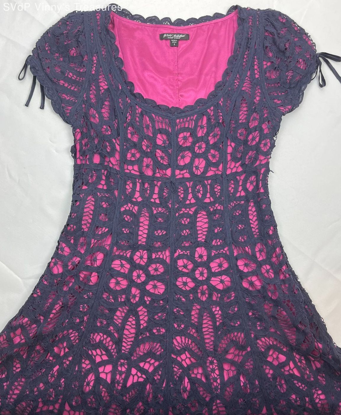 Vintage Betsey Johnson Battenburg Lace Dress Women&rsquo;s 8 (See Description)