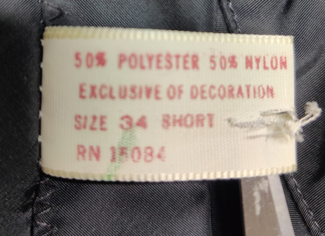 Vintage Sears Side Zipper Polyester & Nylon Black Dress Slip Size 34 Short EUC