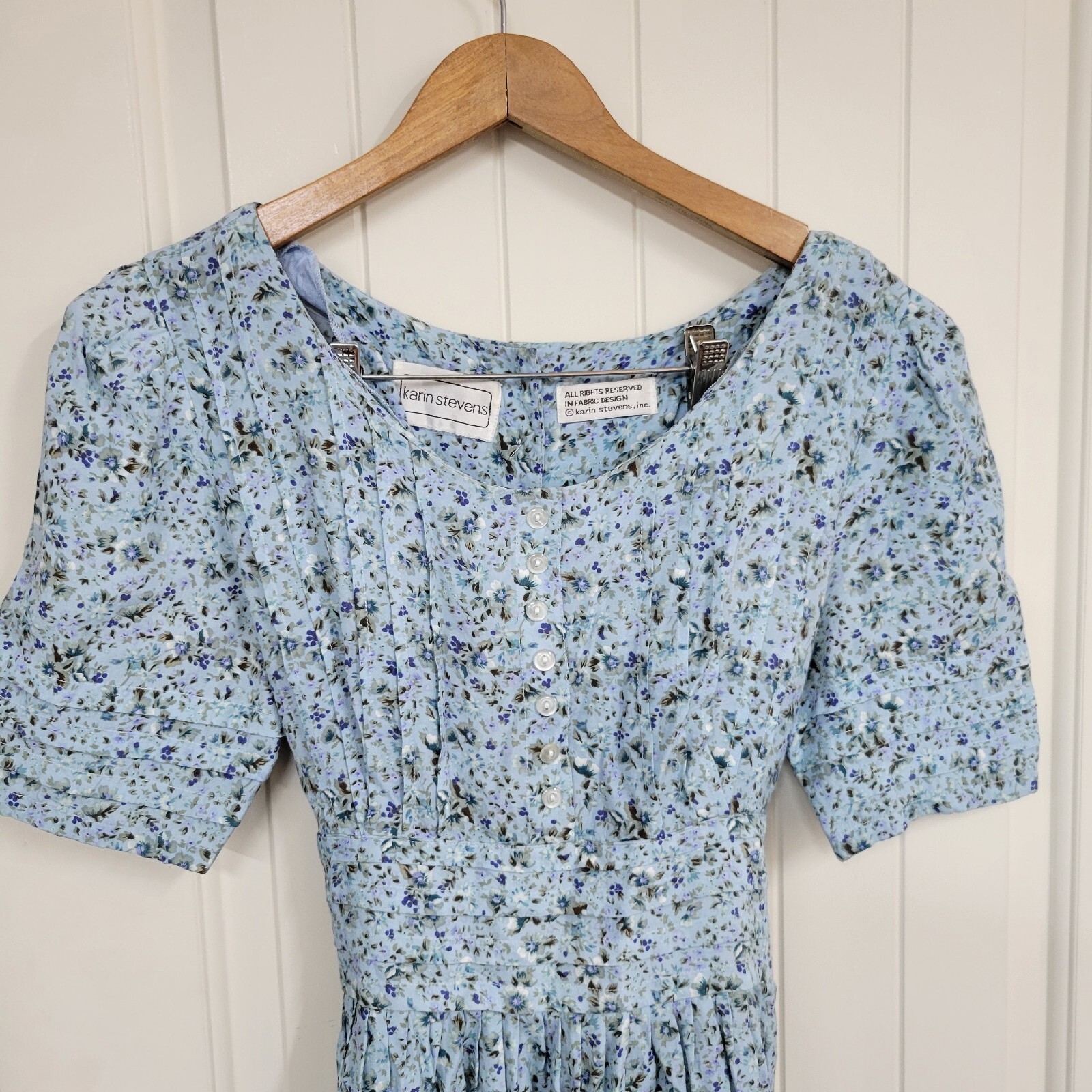 vintage Karin Stevens 1990s Cottage core summer babydoll midi dress (See Desc)