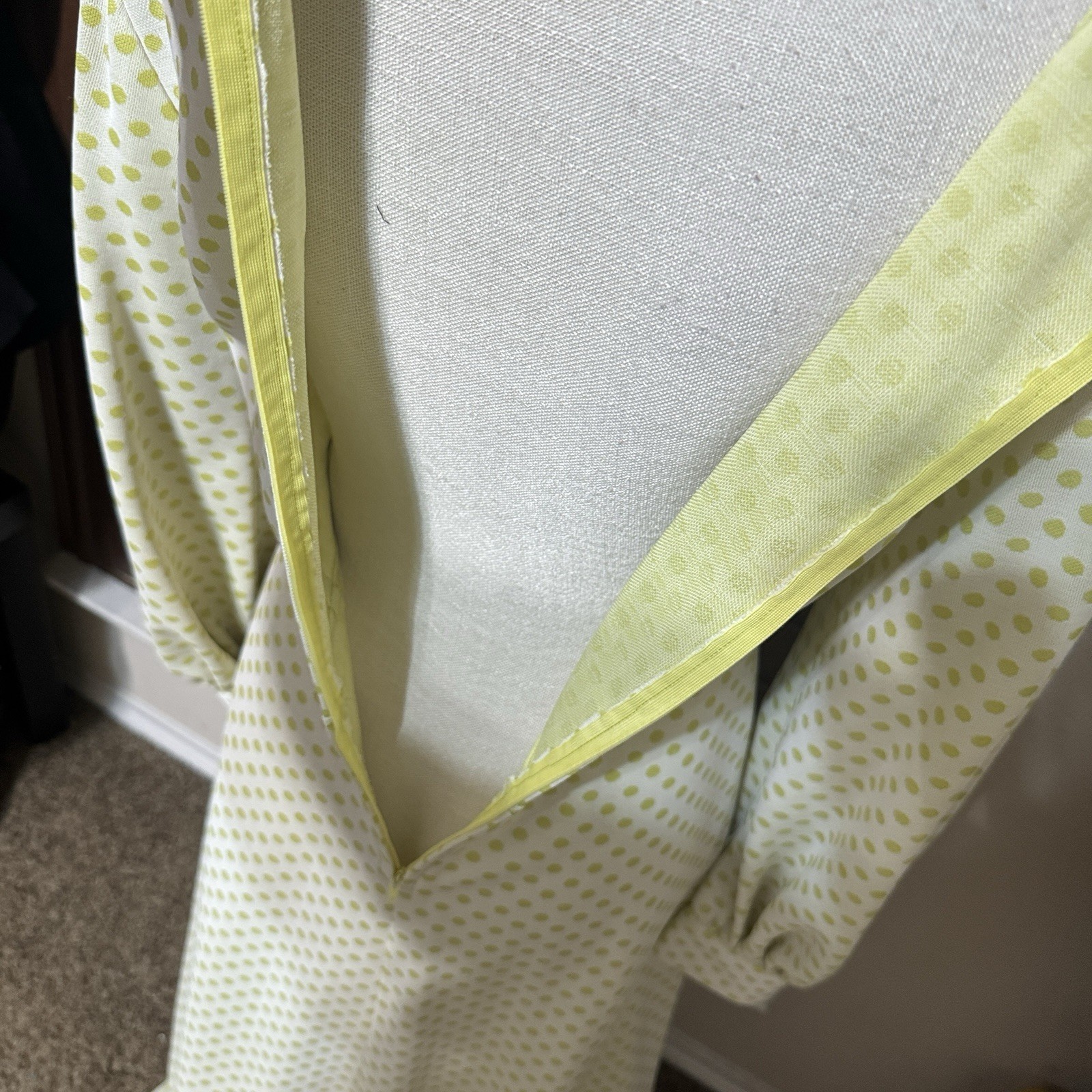 Vintage Maxi Dress 70s Yellow Polka Dot Homemade Prom Dagger Collar Mod Sz M