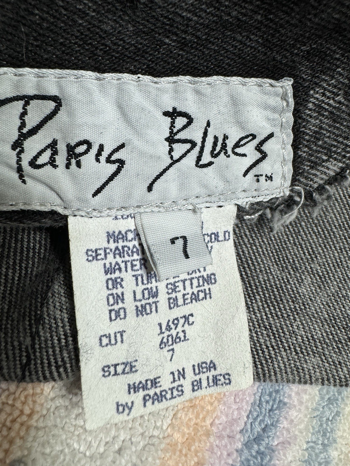 80&rsquo;s VTG Paris Blues Stonewashed Black Acid Wash Bodycon Dress Juniors 7 XS/S