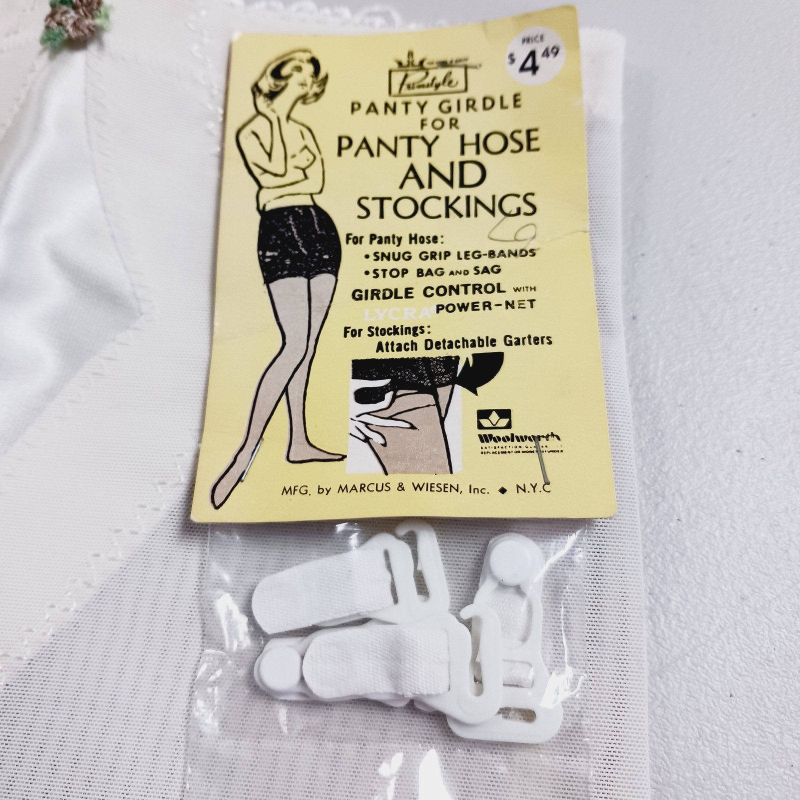 Marcus & Wiesen Primstyle Vintage White Panty Girdle Size L Waist 29-30