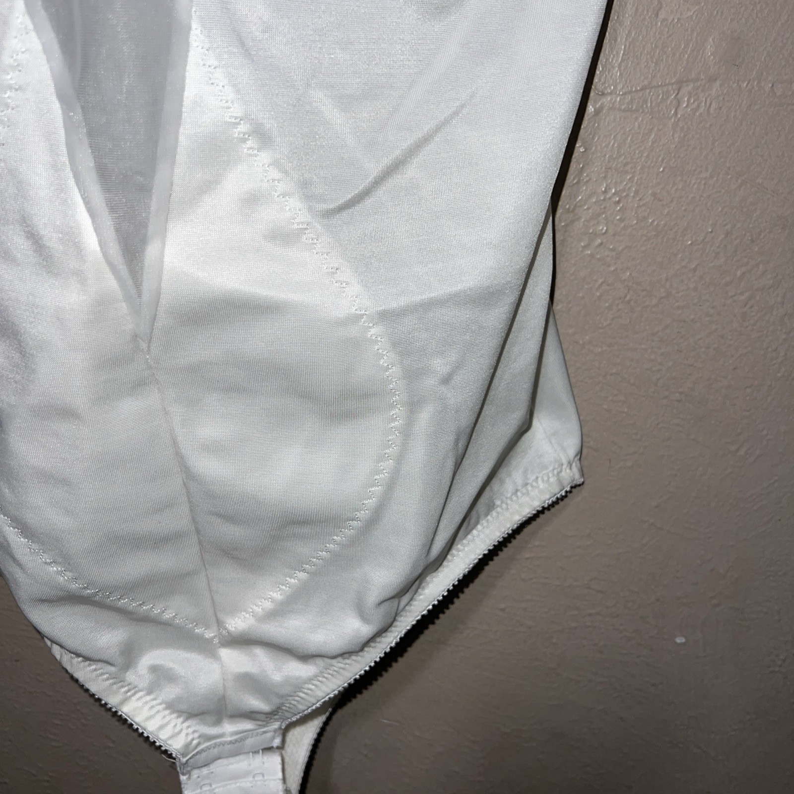 Vtg Glamorise Special Request Body Briefer 46DD 46E White Shaper Bodysuit USA