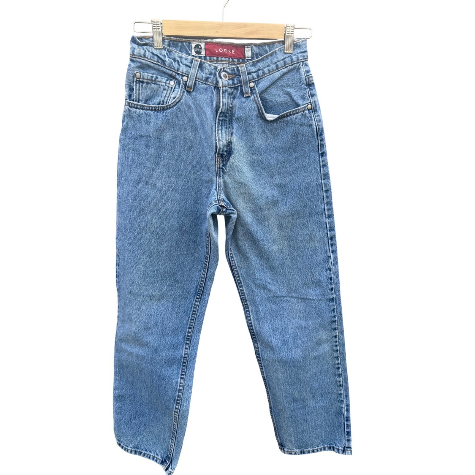 Vintage 90&rsquo;s Levis Juniors 3 SilverTab Loose distressed Retro Jeans Made in USA