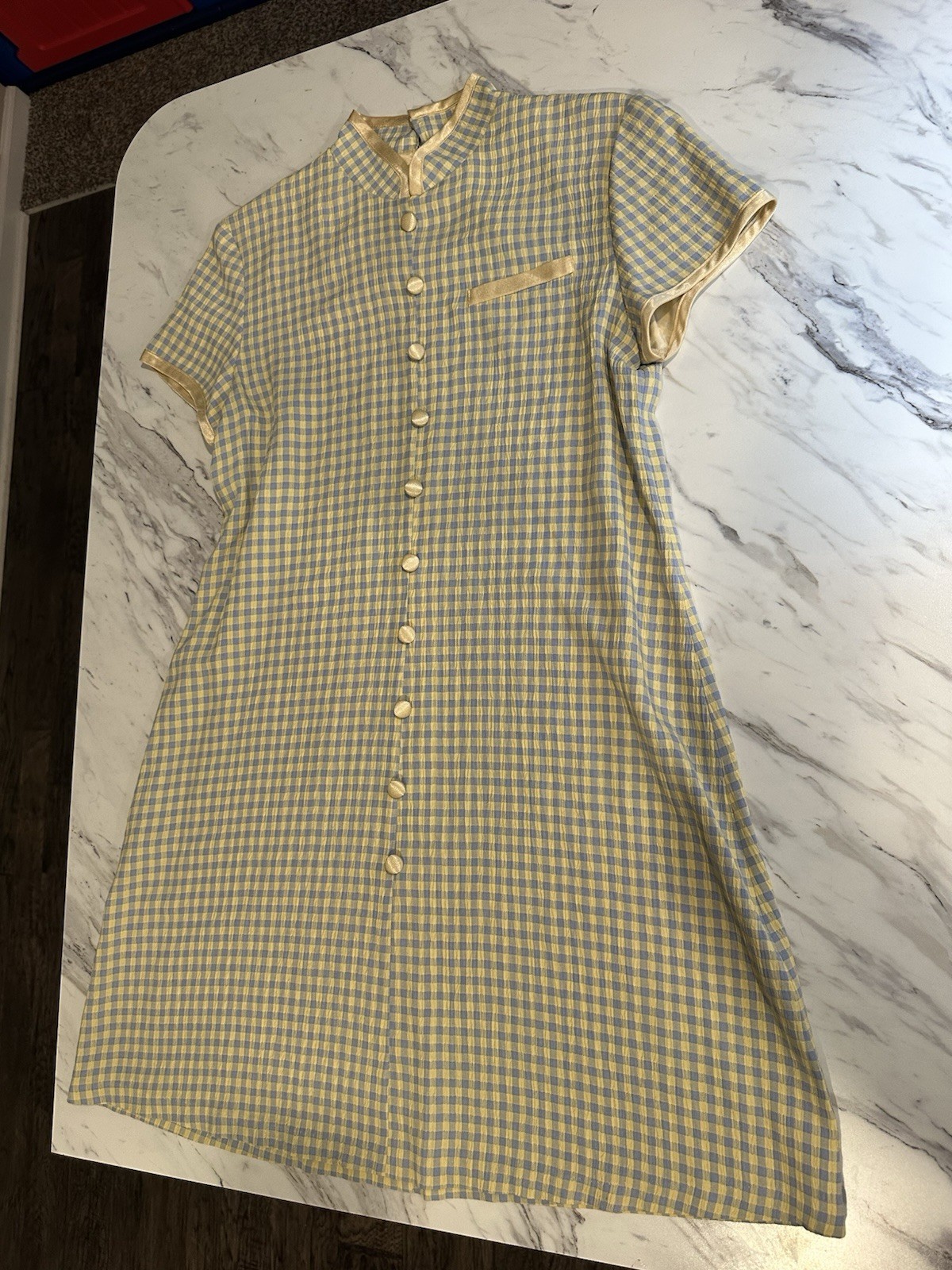 Vintage Blue Yellow Button Down Jessica Howard Dress Allie Notebook Style Sz 10