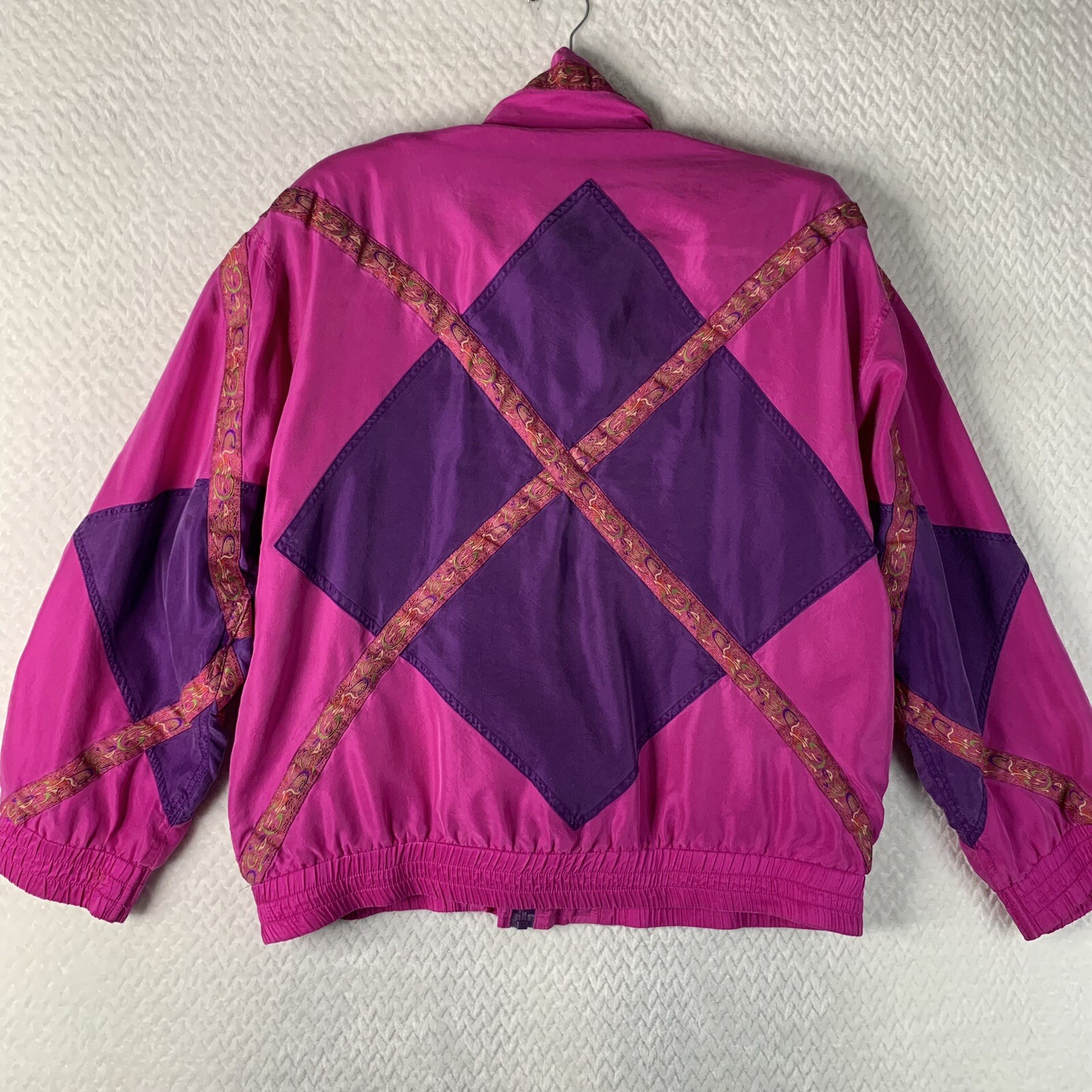 Vintage Oleg Cassini Windbreaker Jacket Women’s Size Medium 100% Silk