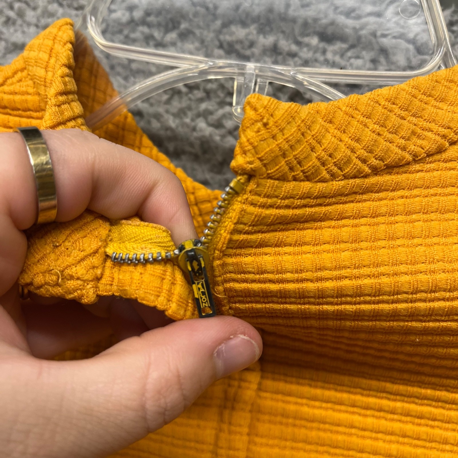 60&rsquo;s Leisure Pant Set Womens S Marigold Yellow Textured Dacron Polyester 70&rsquo;s