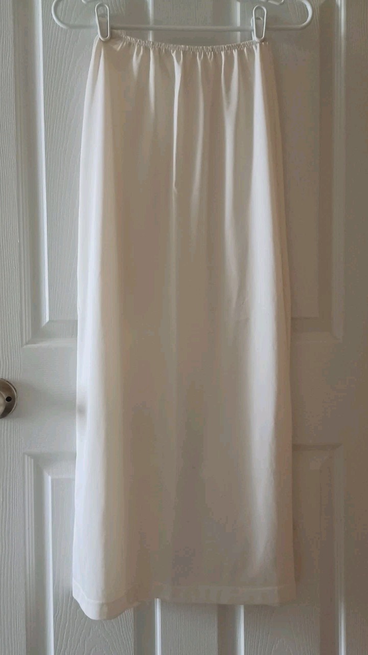 Vintage Sears Formal Half Slip Ivory 27-29 Waist Length 36 In Slit Lace Accent