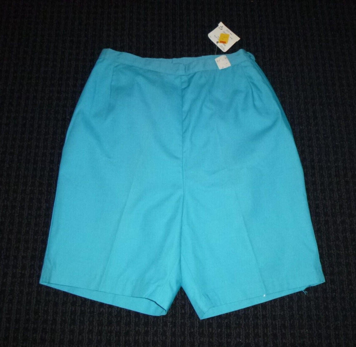 NOS Vtg 60s Jeanie By Blue Bell BRIGHT Turquoise Side Zip Shorts Sz S Deadstock