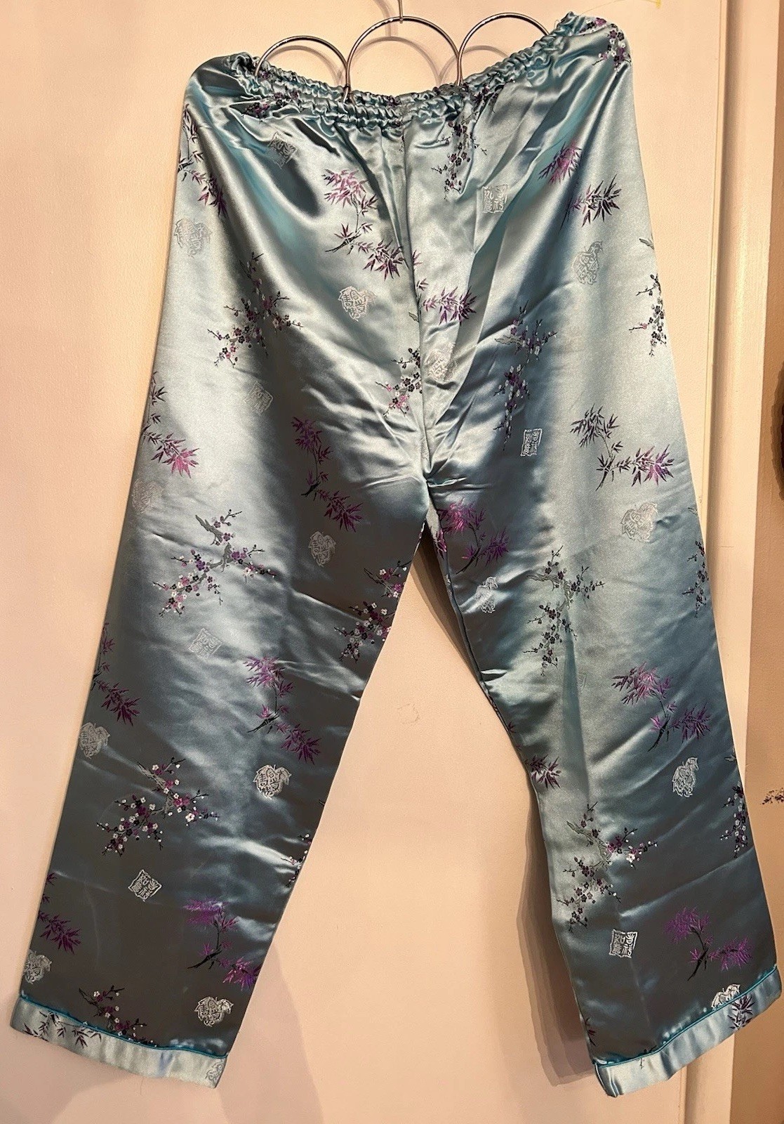 VTG Chinese EveningLoungewear Pajama Set Top & Matching Pants Size Medium 1950s