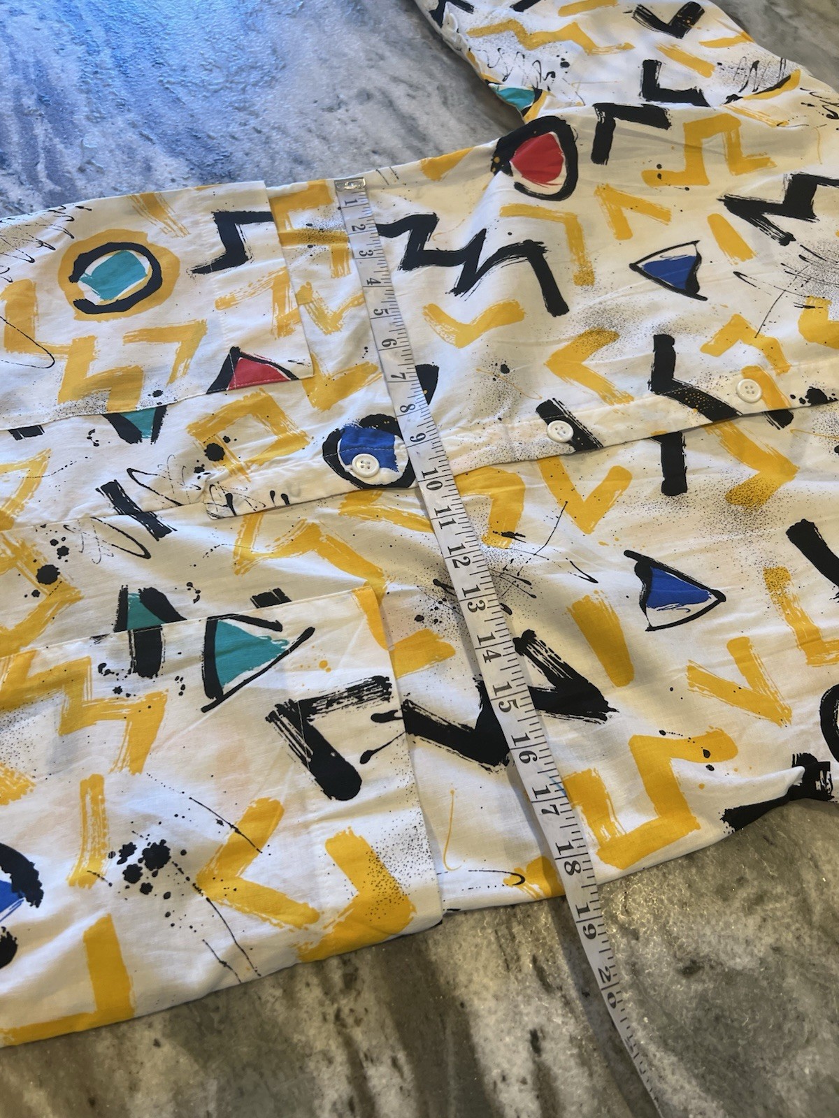 VTG 1980s Clovis Ruffin Boutique Paint Splatter Abstract Jumpsuit P/S New Wave