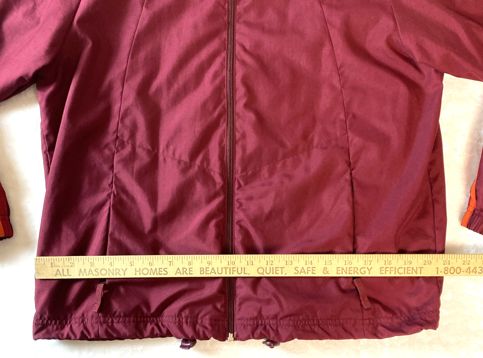 Vintage 1980s Catalina Activewear Jacket Women’s S Maroon Striped Hong Kong