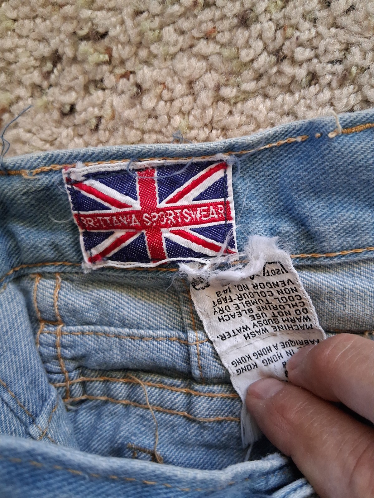 Vintage Brittania Sportswear Patchwork Bell Bottom Jeans Approx: 27×34 70&rsquo;s