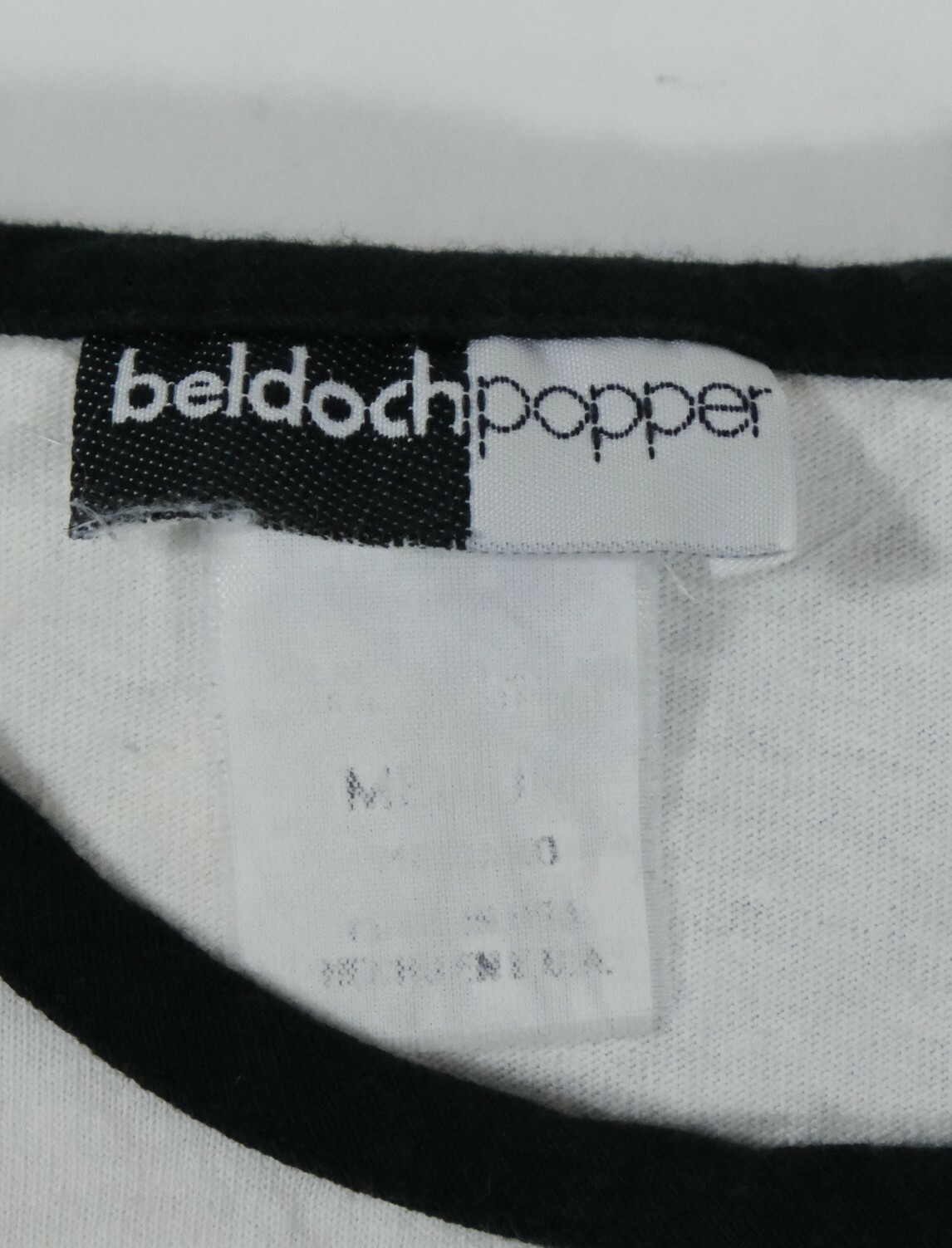 Beldoch Popper Shirt Womens Large White Colorblock Vintage 80s Short Sleeve Top